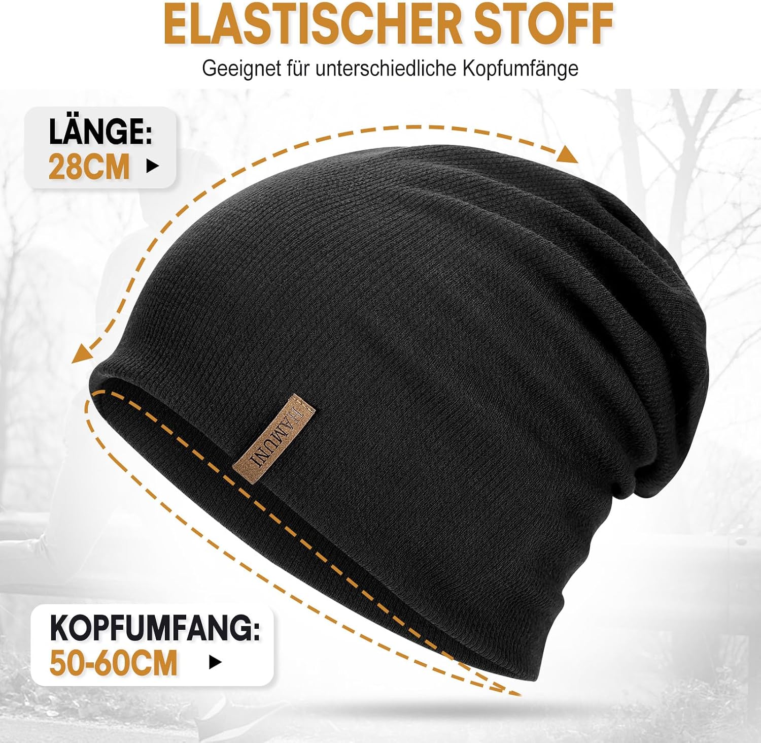 Detalle 2 de HAMUNI Slouch Beanie Mütze für 2023