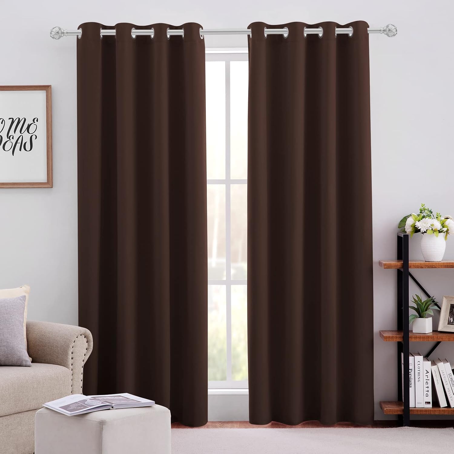 Detalle de HOMEIDEAS Blackout Curtains, 52 x 96 Inch