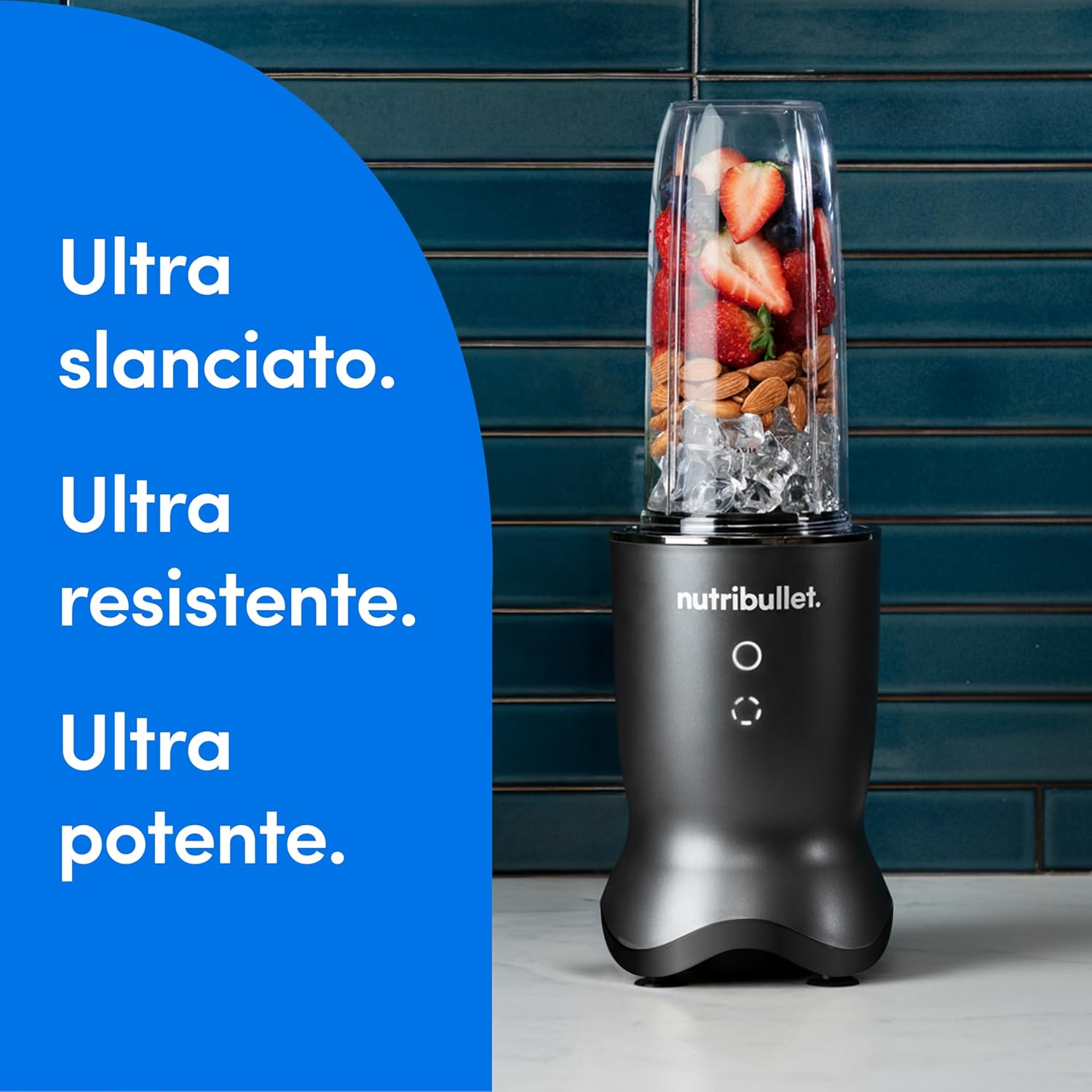 Detalle de Nutribullet Ultra 1000 NB1004DGB – Frullatore Tritatutto 1000W con bicchiere 900 ml