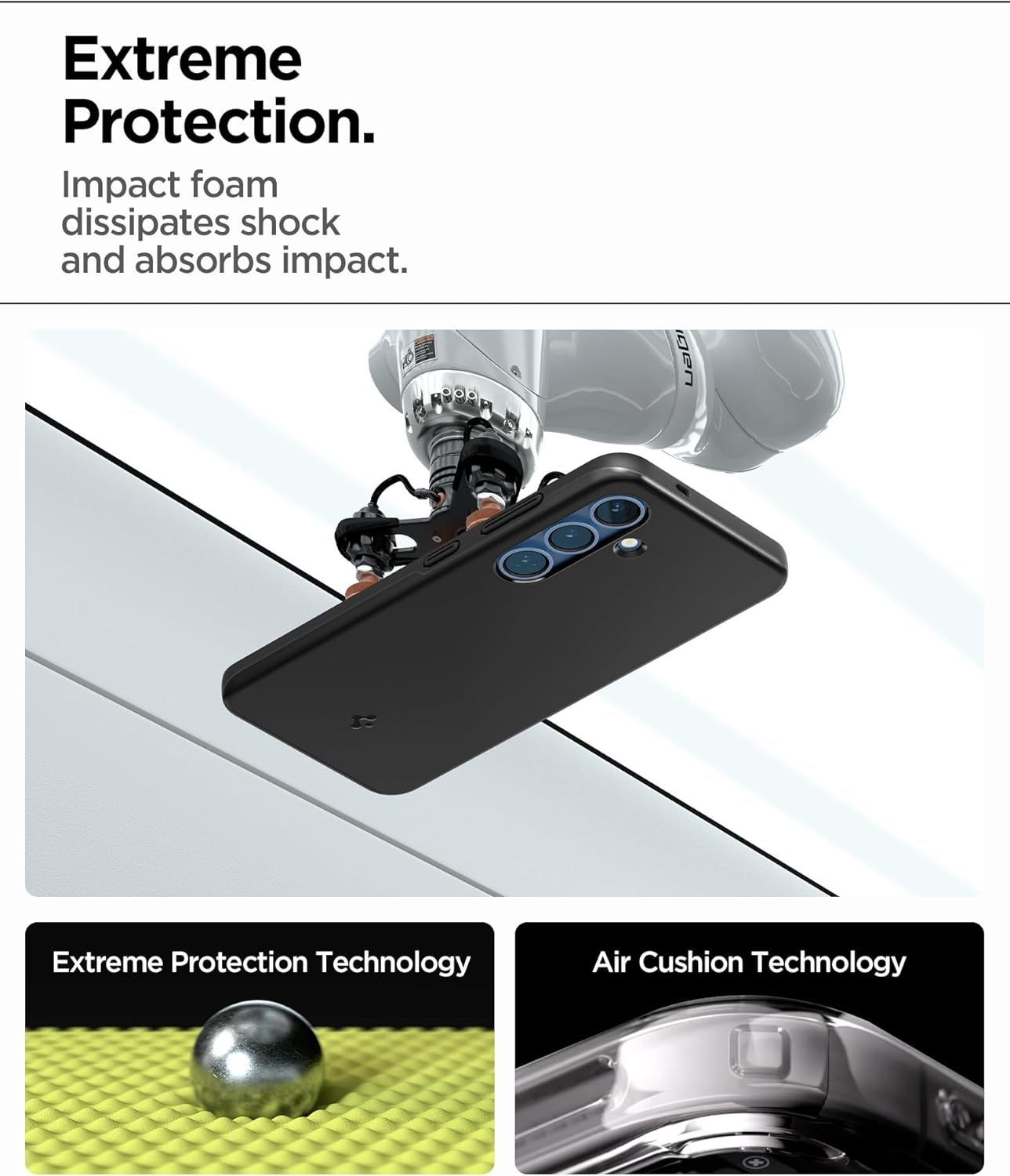 Detalle de Spigen Cover Thin Fit MagFit per Samsung Galaxy S25 – Cover sottile nera con Air Cushion