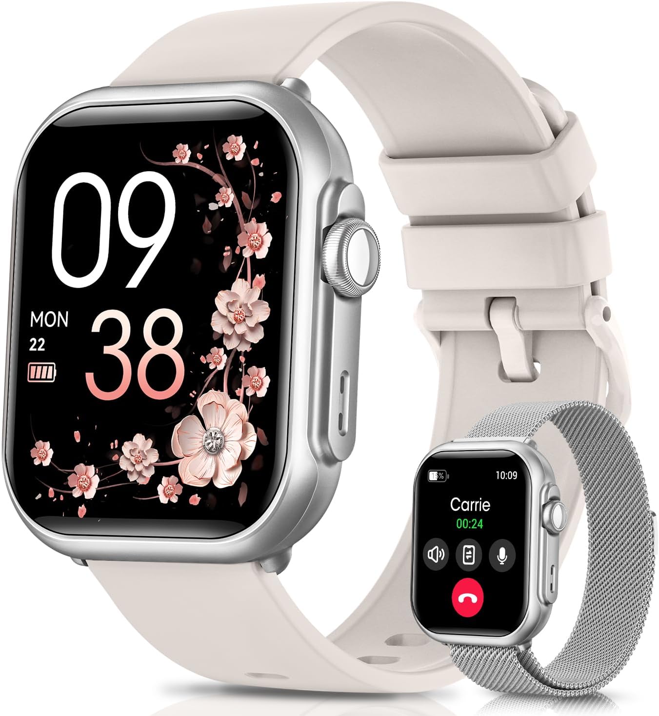 Detalle de Smart Watch for Men Women with 1.85" HD Display, 30-Day Battery, and IP68 Fitness Tracking
