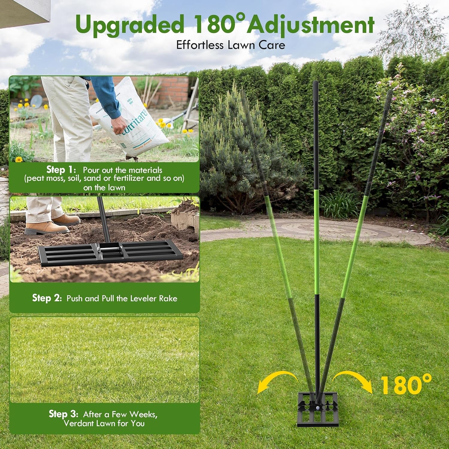 Detalle de Seeutek Lawn Leveling Rake 35" x 10