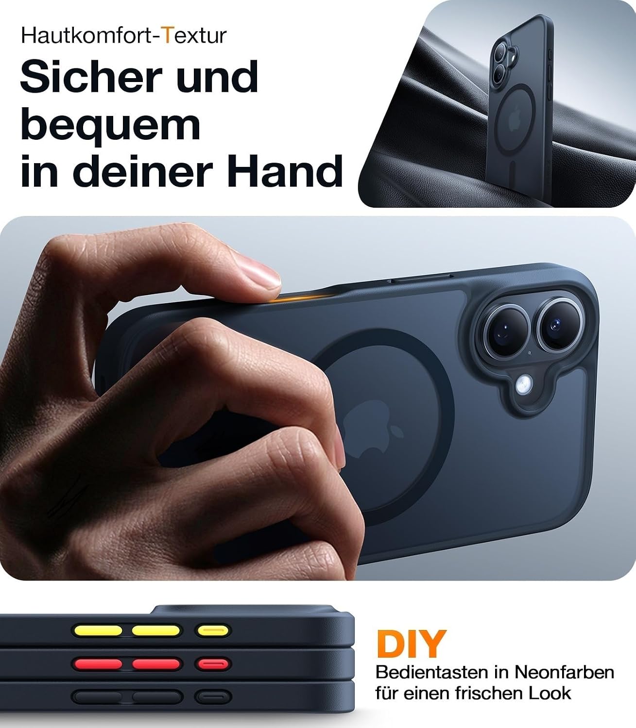 Detalle 2 de TORRAS Guardian-Mag für iPhone 16 Hülle – Militärschutz, MagSafe und Kamerasteuerung