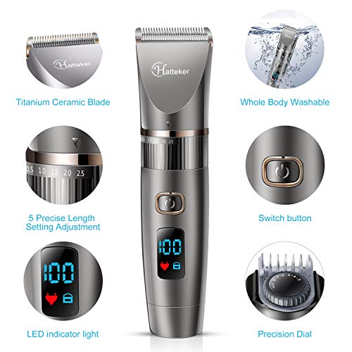 Detalle de Hatteker Cortadora de Pelo Hombre Electric Waterproof ✂