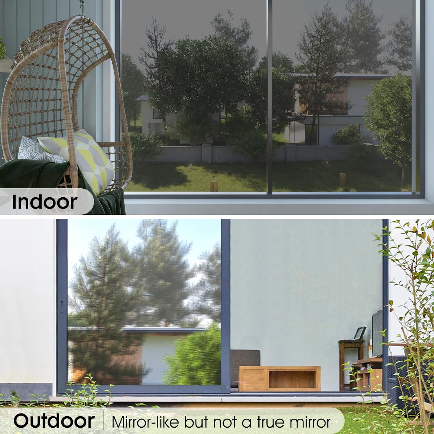 Thumbnail 6 de Rabbitgoo Heat Reflective Window Film for Glass Windows – One Way Mirror Privacy Film, 44.5x200cm
