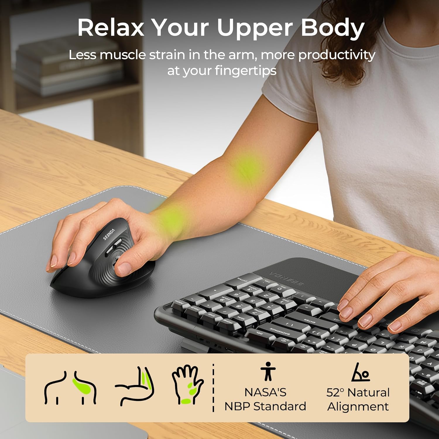 Thumbnail 6 de Seenda MOU200 ergonomic vertical mouse 52°
