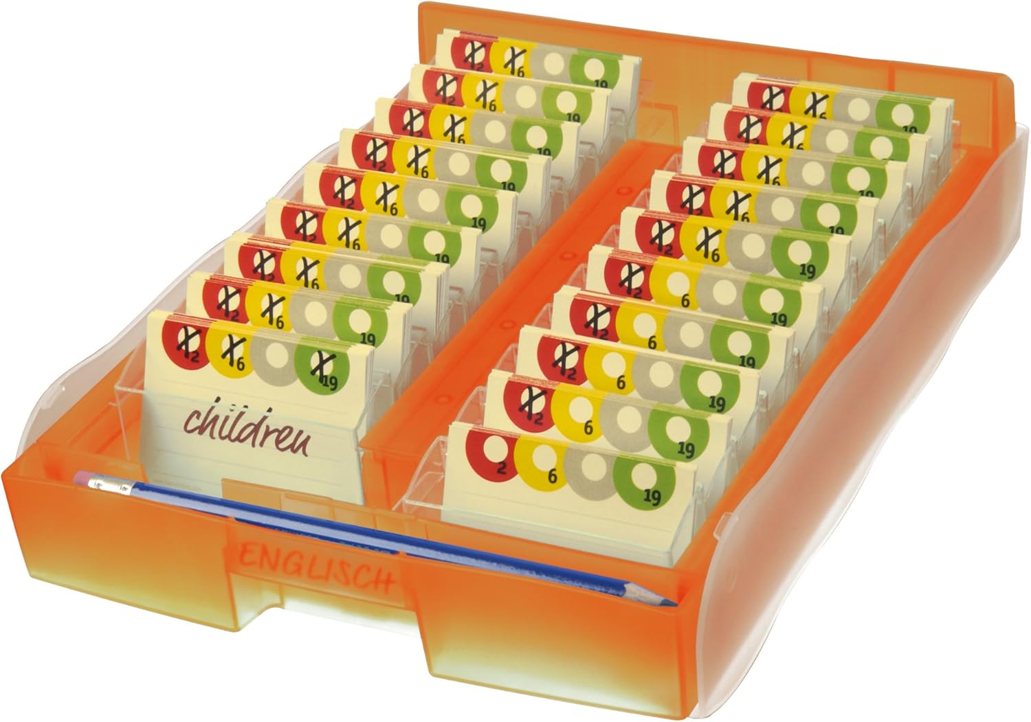 Thumbnail 1 de HAN Croco 2-6-19 Lernkartei – 2.000 DIN A8 Karten, transluzent-Orange, Made in Germany