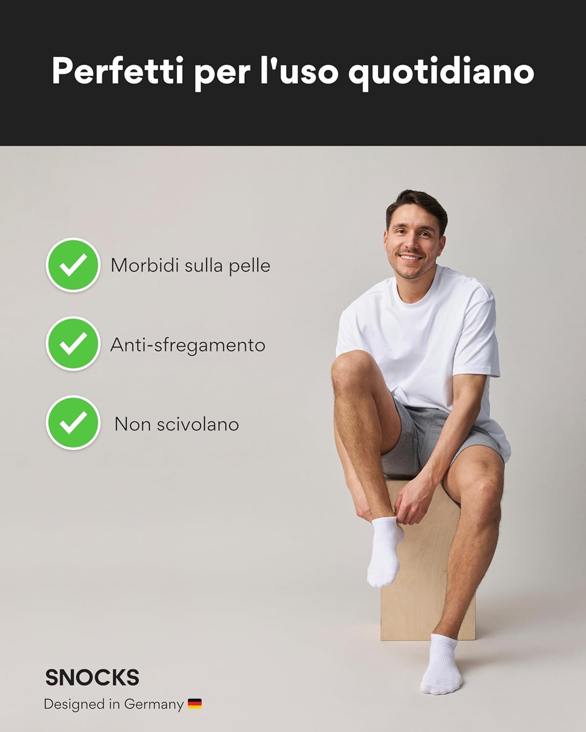 Thumbnail 1 de Snocks 6 paia di calze sneaker traspiranti in cotone organico (taglie 35–50) per uomo e donna