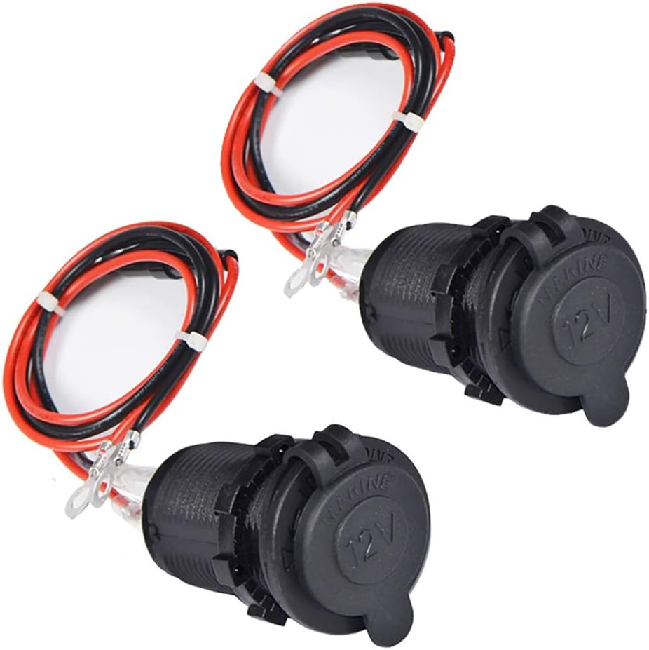 Detalle de 12V wasserdichte Steckdose für Zigarettenanzünder (Marine Grade), Spritzwasser- und Staubschutz – 60 cm Kabel (3 Stück)