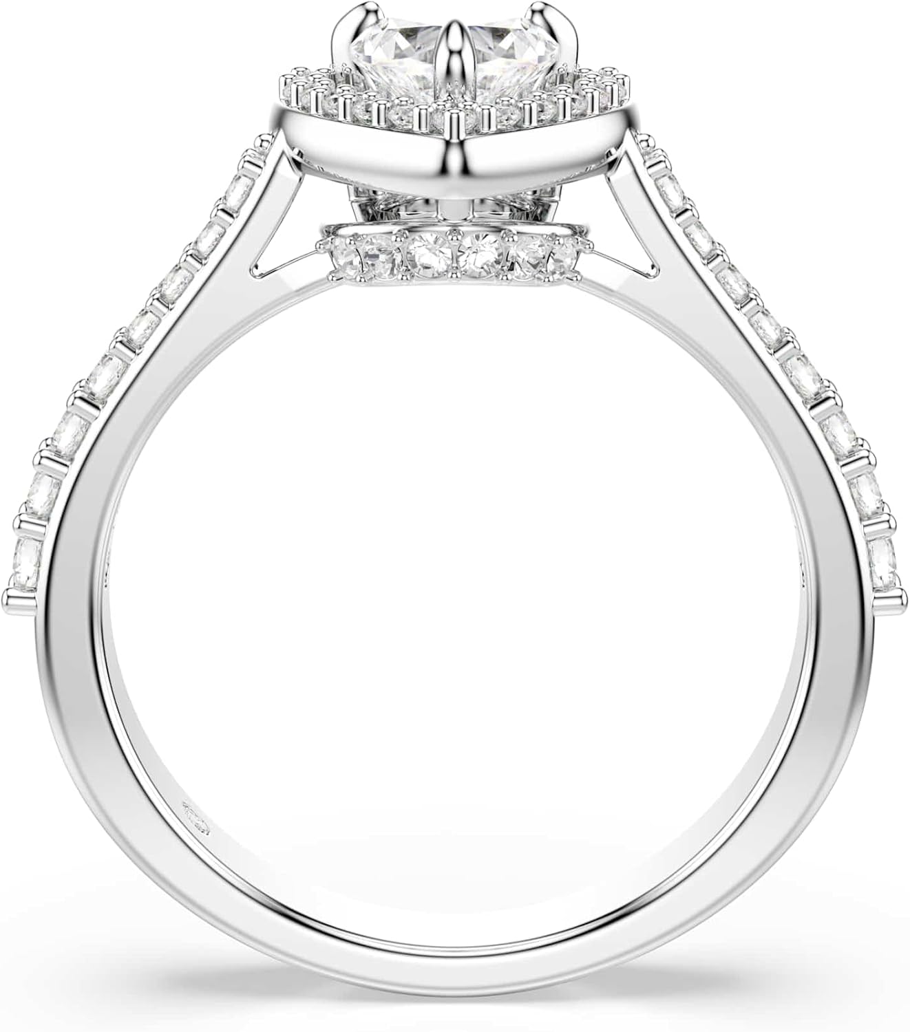 Detalle de Swarovski Una Angelic Collection Motif Ring in Heart design, rhodium plated