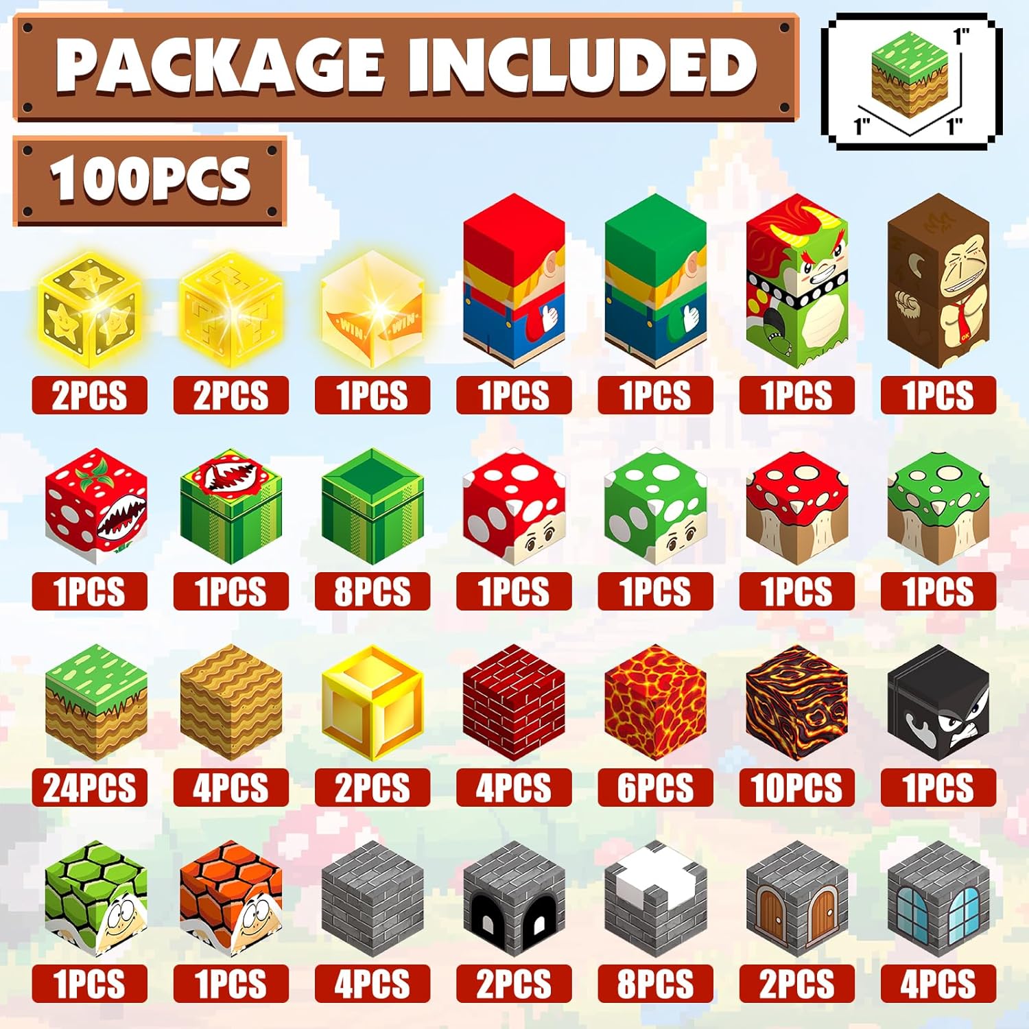 Detalle de MEDMHSMA Magnetic Blocks 100PCS: Light-Up 1-Inch Magnetic Building Toys for STEM Play