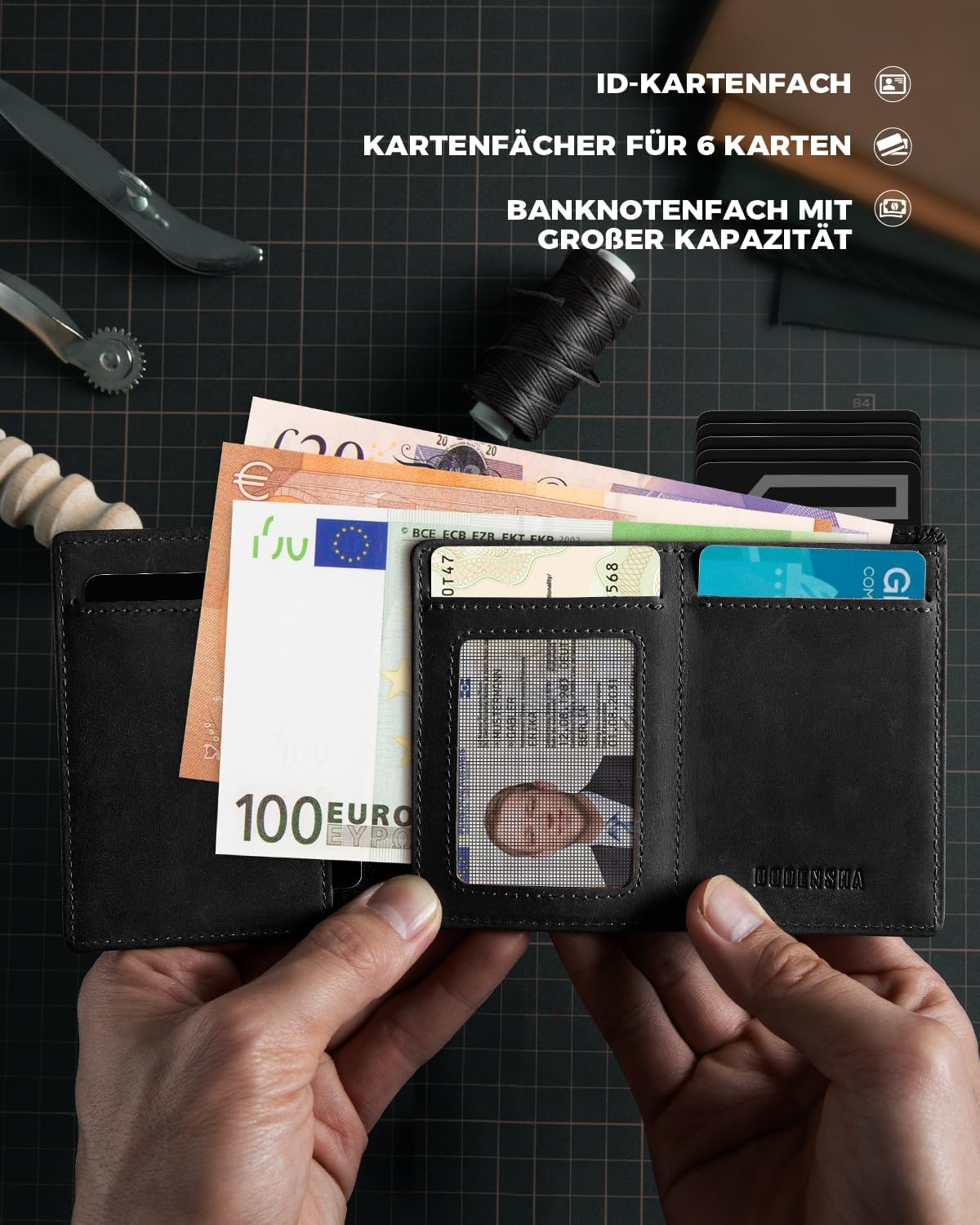 Detalle de DODENSHA MagSnap Slim Wallet – Portmonee für 10 Karten