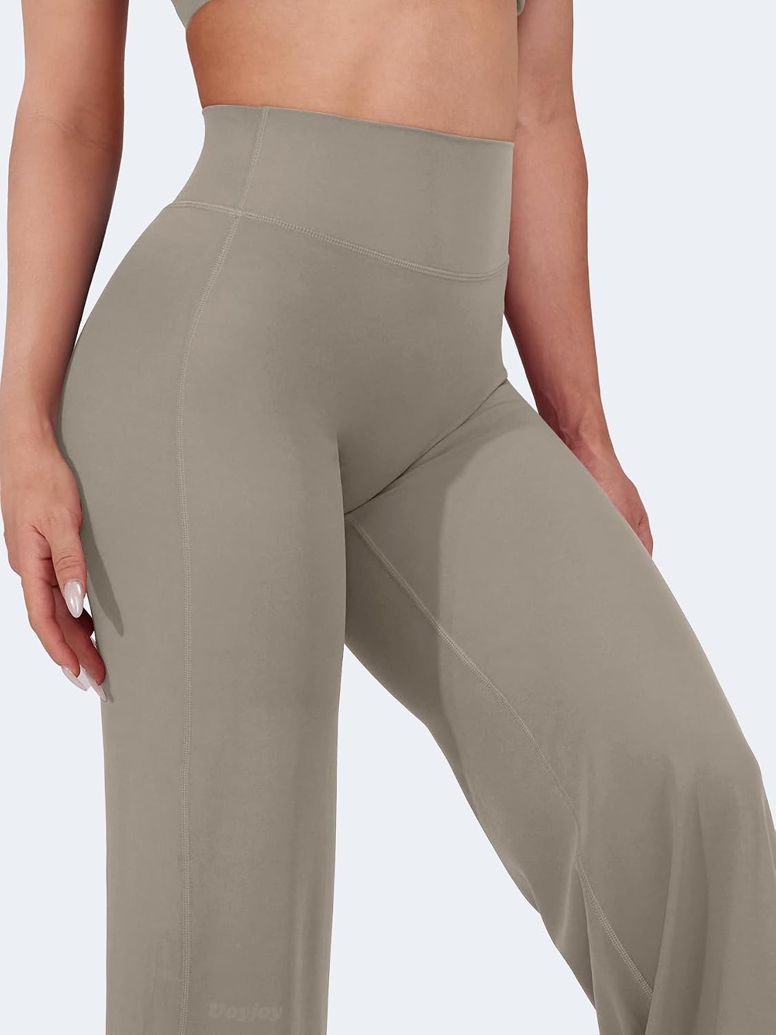 Detalle 2 de VOYJOY Wide-Leg Straight Leggings, High-Waisted with Moisture-Wicking Stretch
