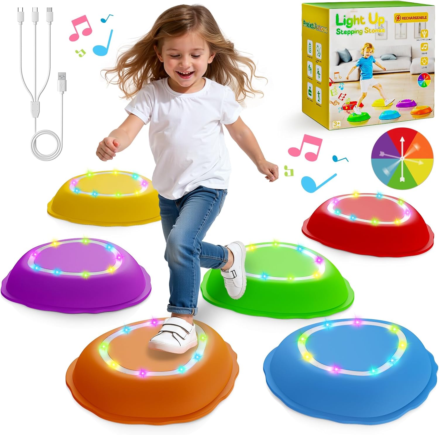 Detalle de Scvcid Rechargeable Stepping Stones 6pcs