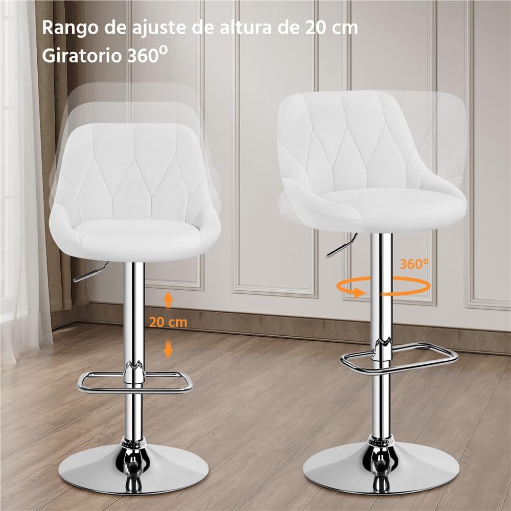 Detalle 2 de Yaheetech taburetes de bar ajustables 86-107 cm