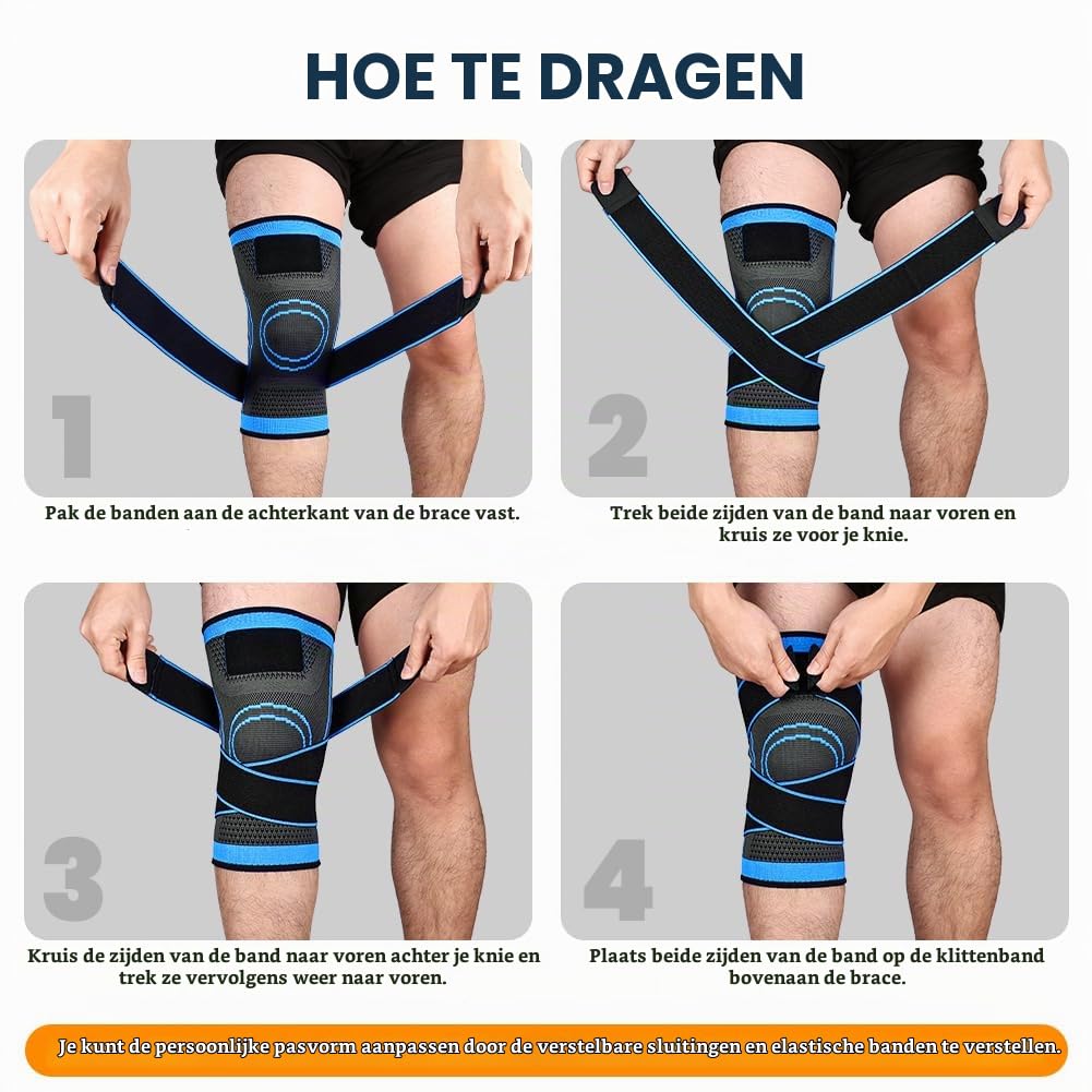 Detalle 1 de Fefod 5317585 orthopedische kniebrace, XXL, verstelbaar en antislip