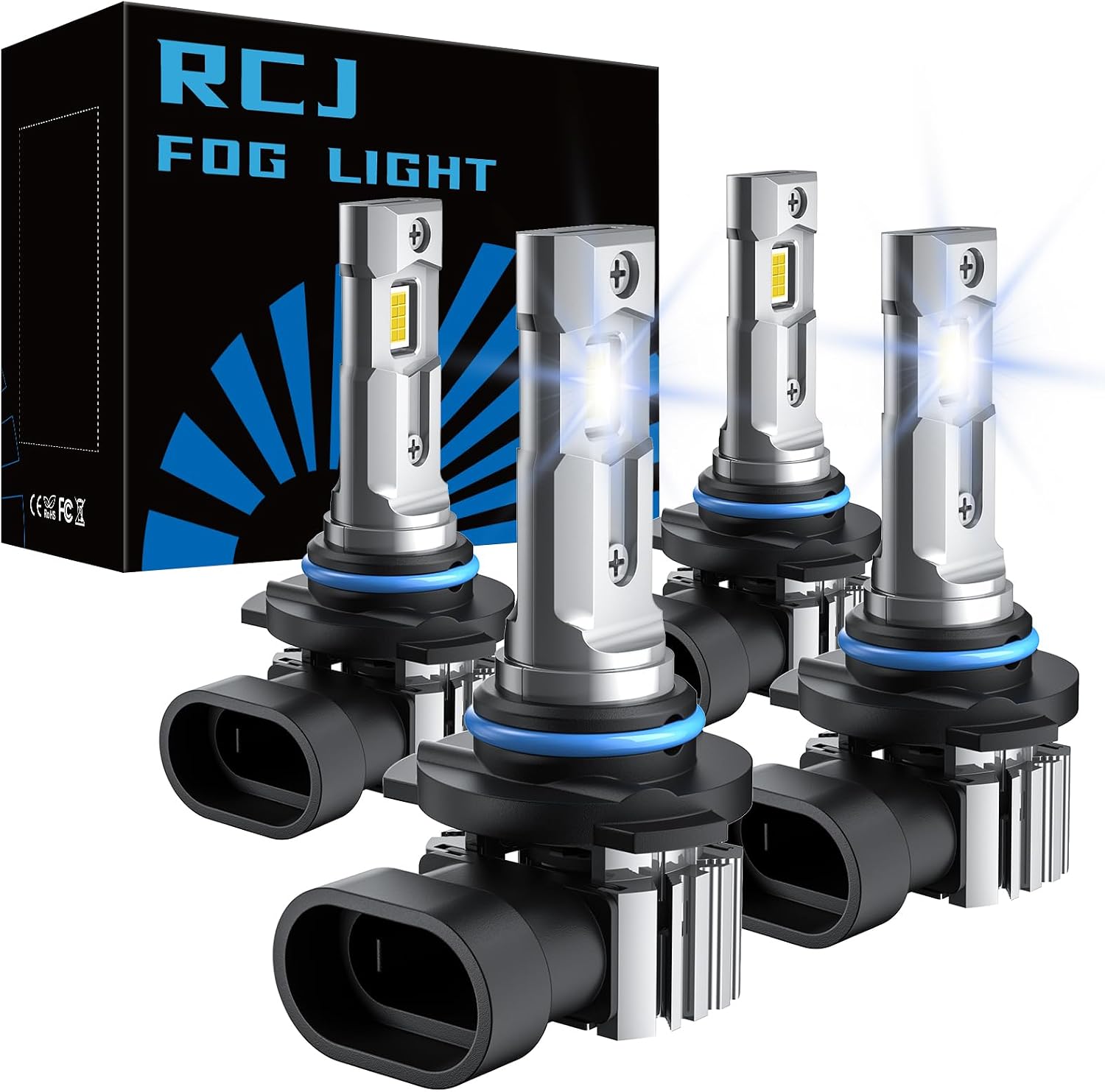 Detalle de RCJ 9005 9006 Bulbs Combo: 600% Brightness, 6000K Cool White, Plug-and-Play Dual Beam Kit