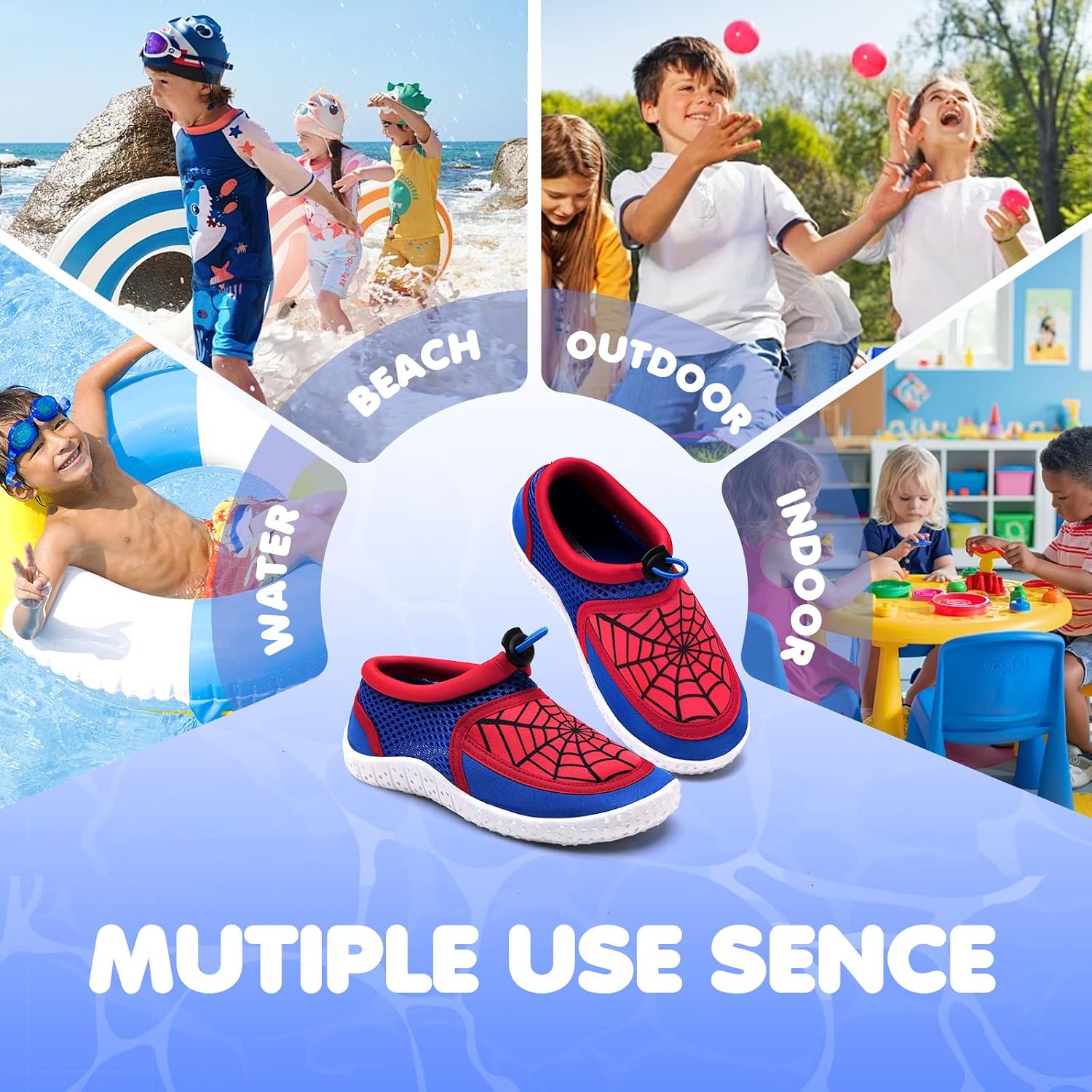 Detalle de WateLves Wasserschuhe Kinder (Jungen & Mädchen) – Strandschuhe, Schwimmschuhe, Aquaschuhe, Gr. 22–34