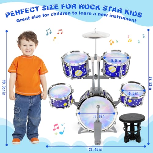 Detalle 2 de Verdantree Batería Infantil Musical con Luces – Jazz para niños de 3 a 6 años