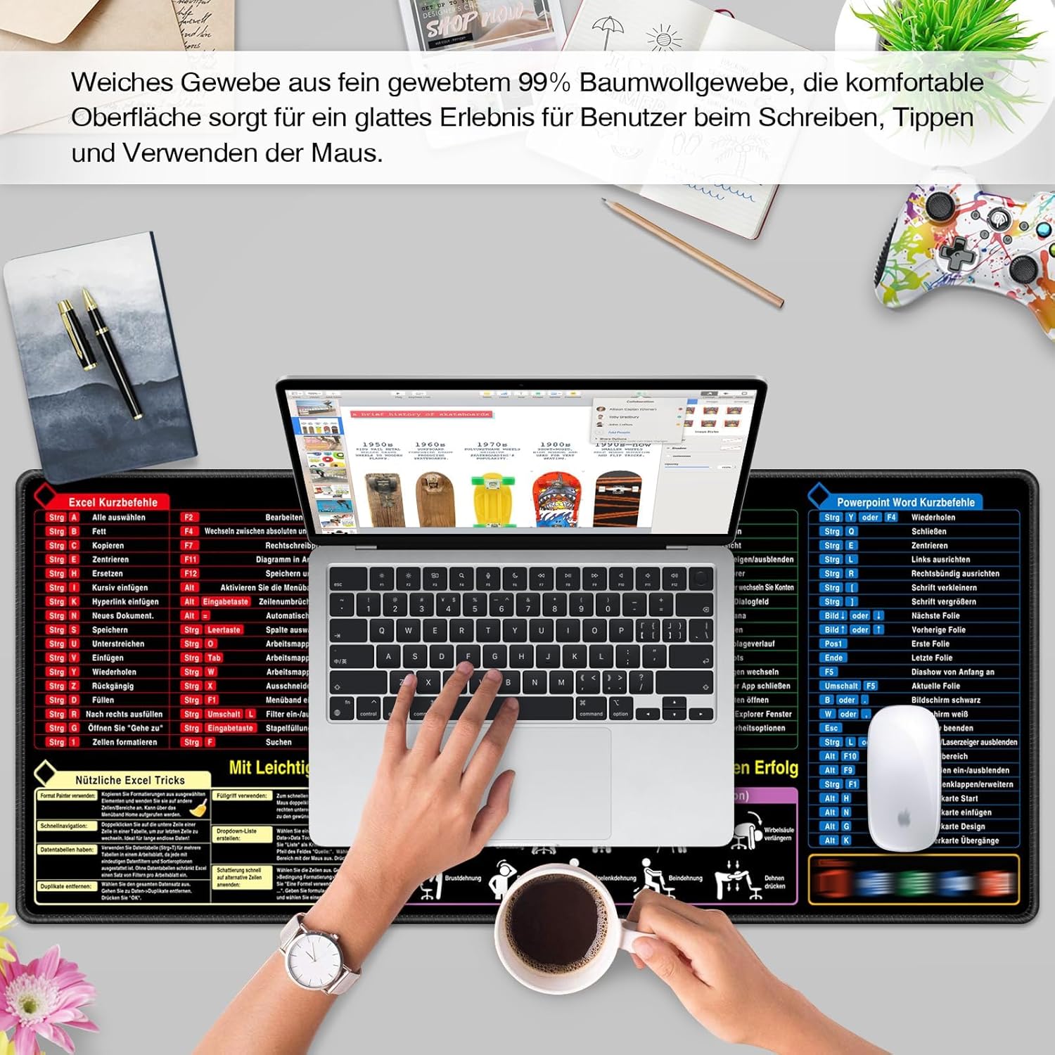 Thumbnail 6 de Mauspad XXL Excel Shortcuts 900x400 mm 📁
