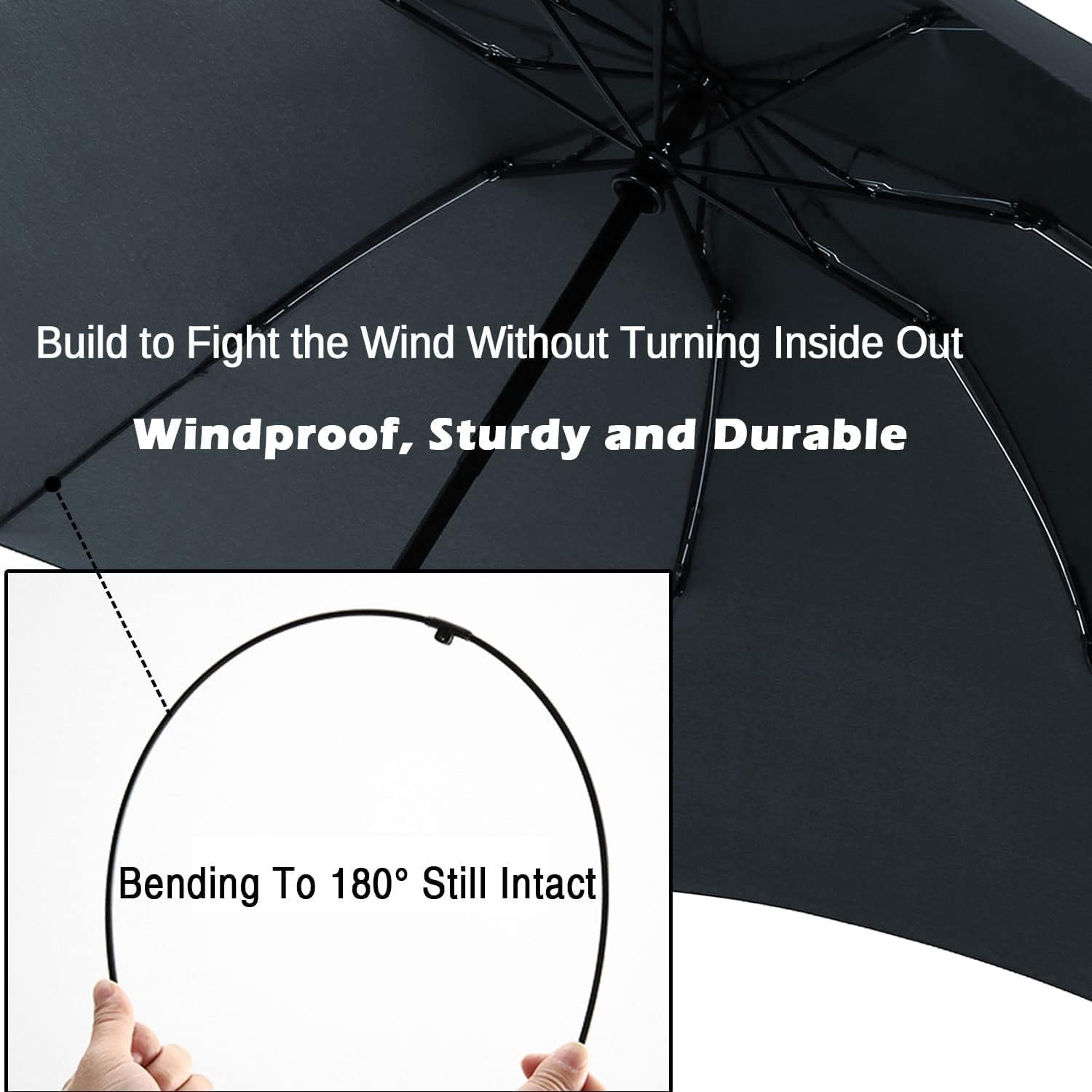 Detalle de ACEIken reverse close folding windproof travel umbrella – auto open/close compact compact and portable