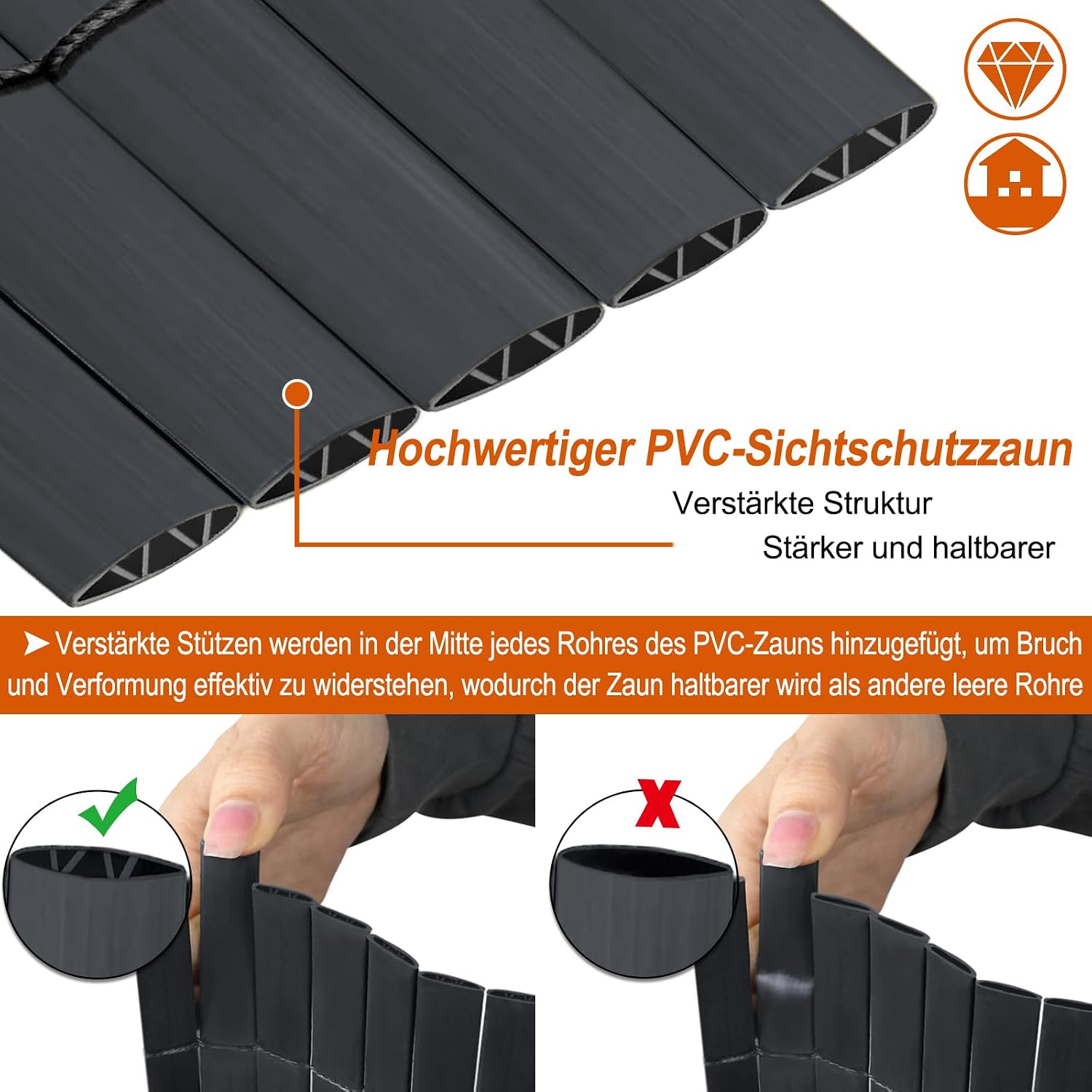 Detalle 2 de YRHome Sichtschutzmatte PVC 120 x 1000 cm