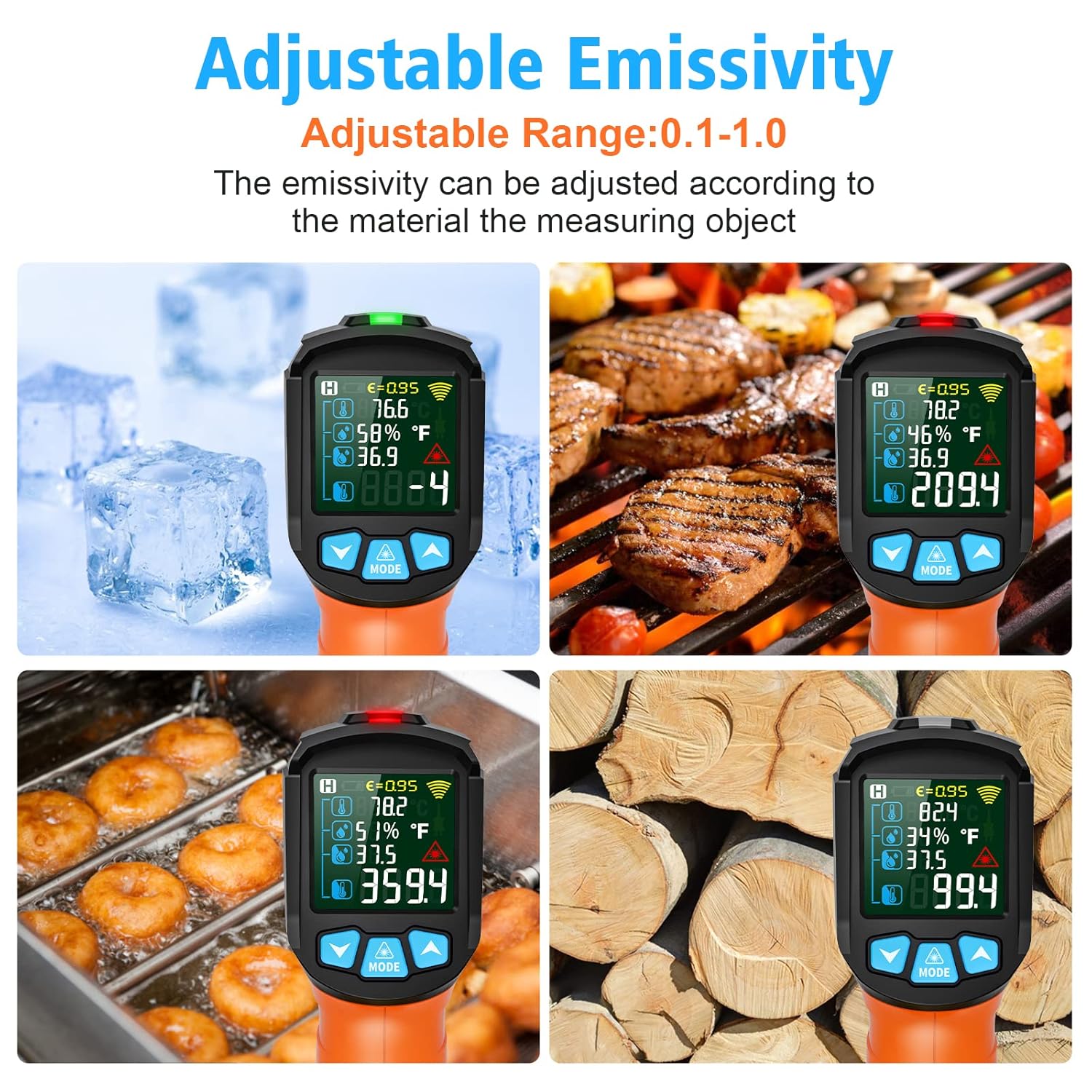 Detalle 2 de MESTEK Infrared Thermometer Gun −58°F to 1472°F
