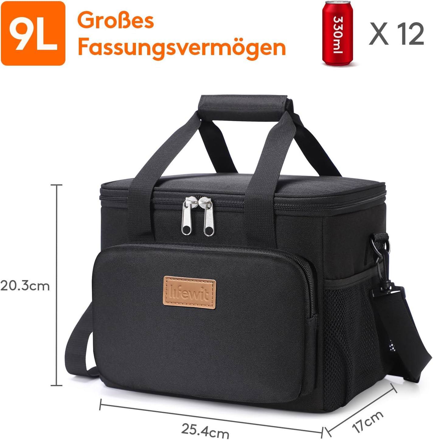 Thumbnail 2 de Lifewit 9L 12 Dosen Kühltasche (klein, faltbar) – wasserdichte Thermotasche für Lunch, Bier & Ausflüge