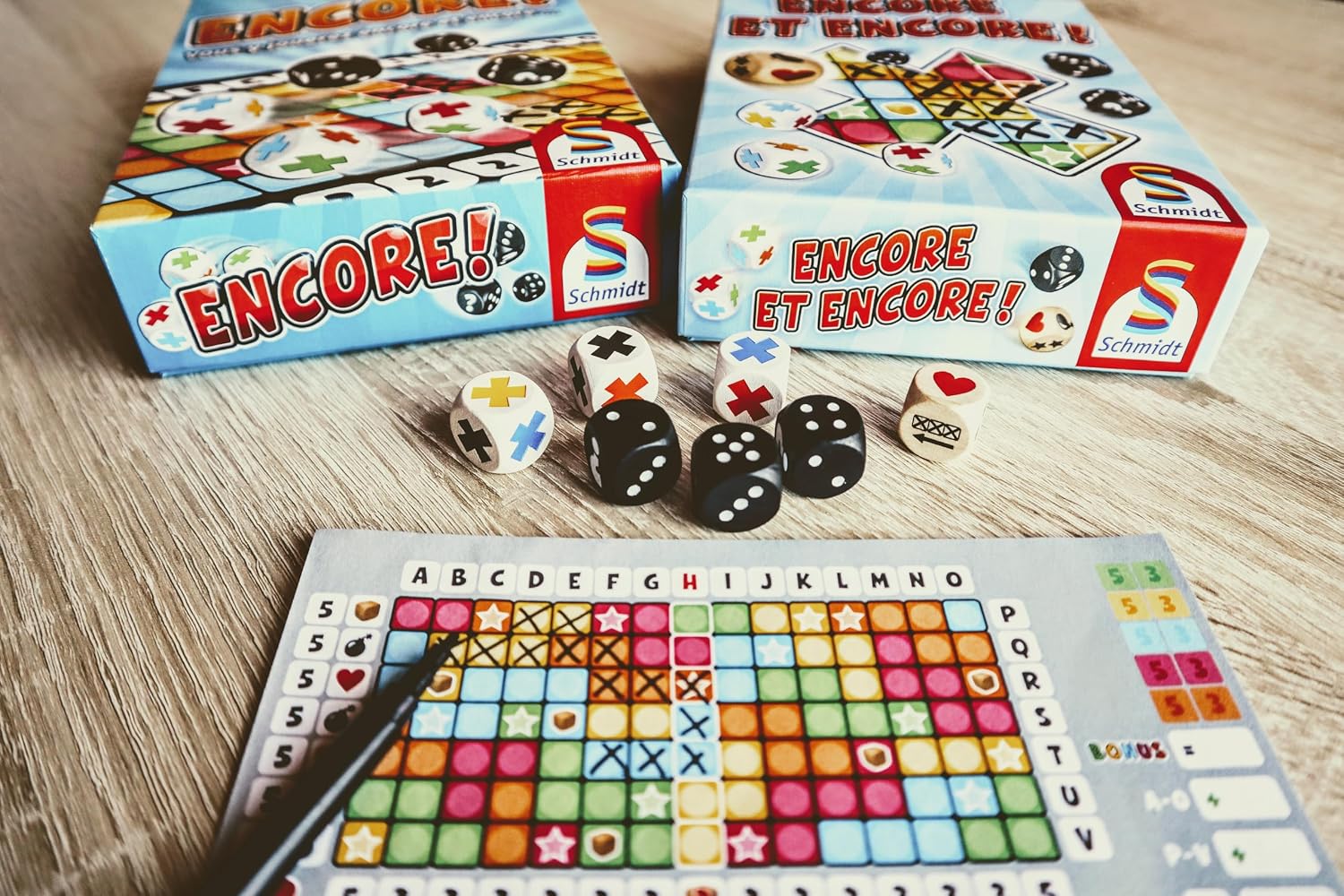 Detalle de Schmidt Spiele 88270 Encore et Encore – Roll & Write, jeu de dés