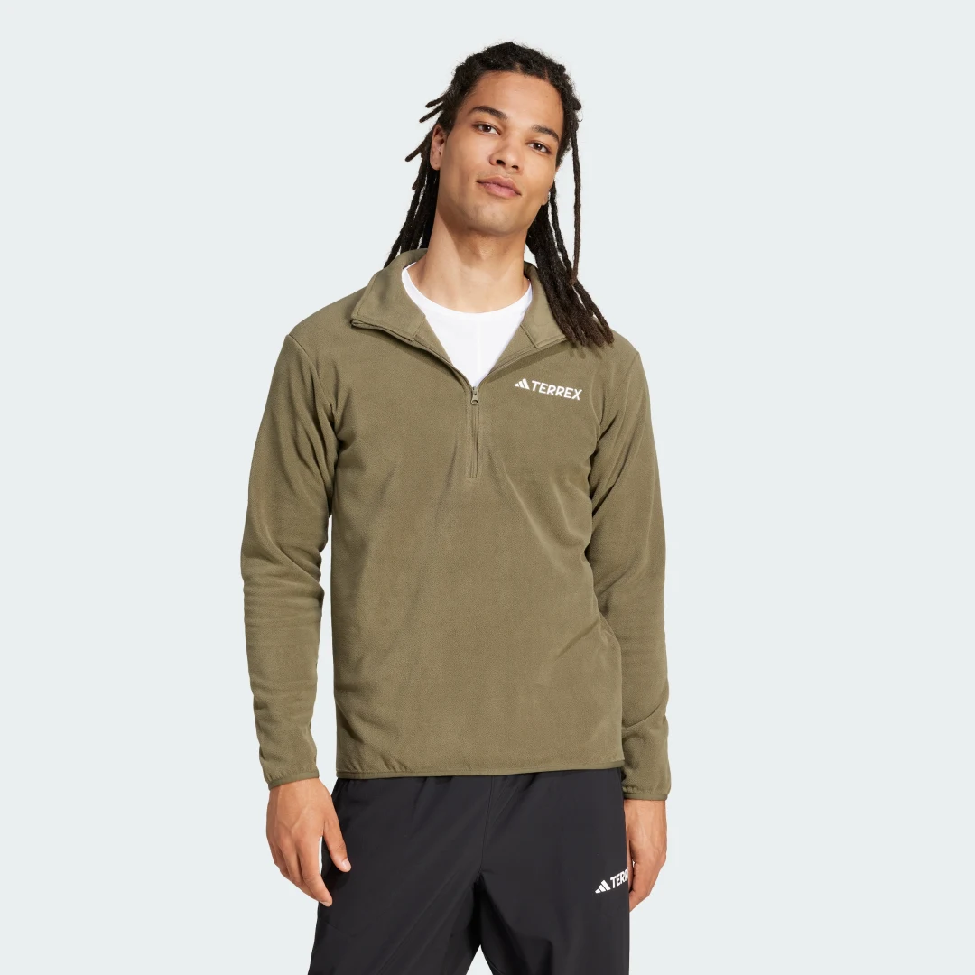 Detalle de Sudadera de felpa con cremallera hasta el pecho Multi Essentials de Adidas