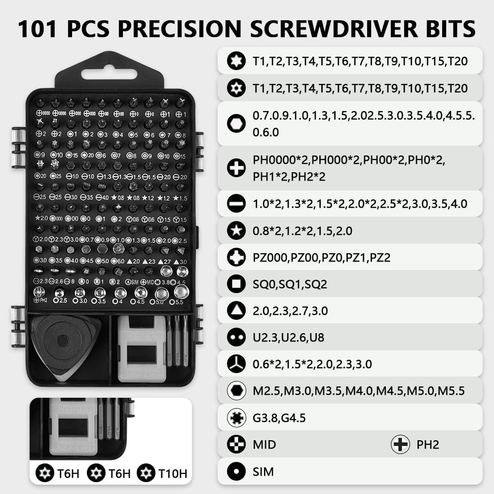 Thumbnail 2 de OSDUE 124-i-1 precisionsskruvmejselset med magnetiska tillbehör och CrV-bits