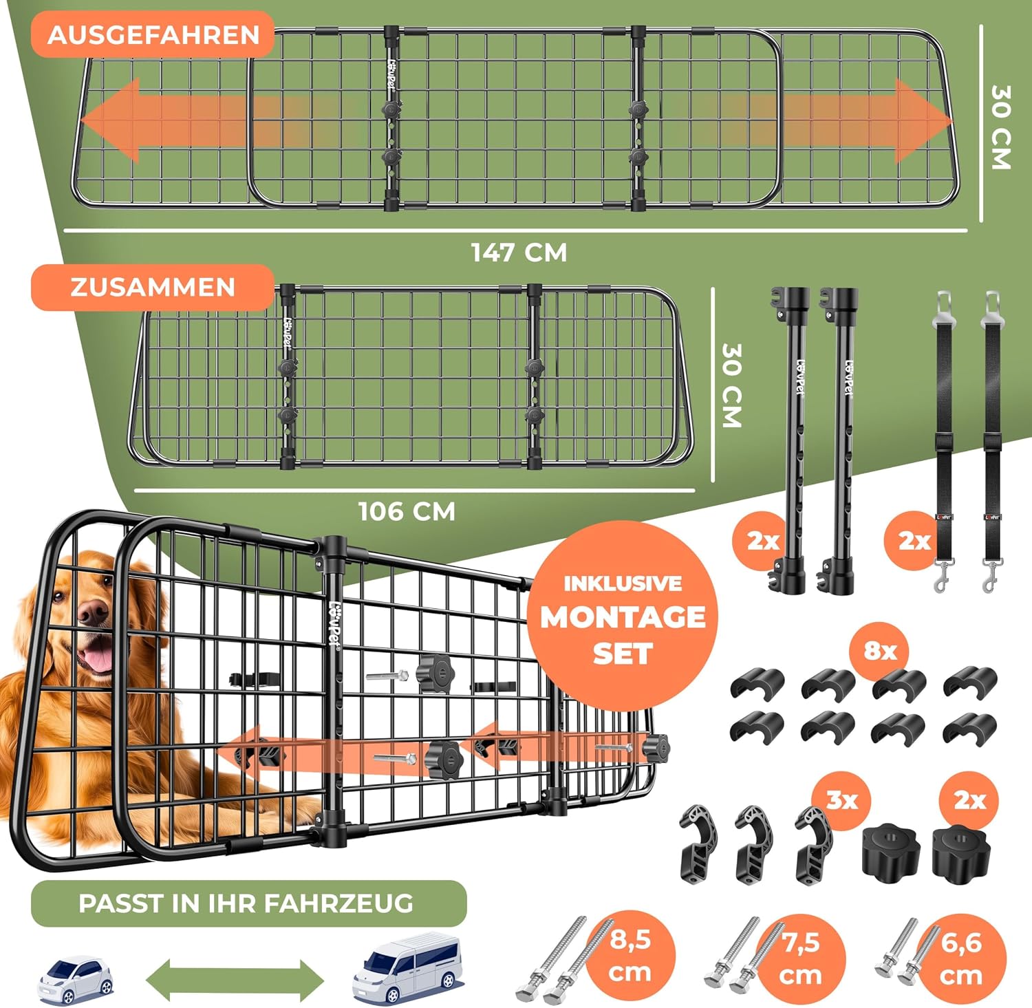 Thumbnail 5 de LOVPET® Hundegitter 30 x 91-153 cm