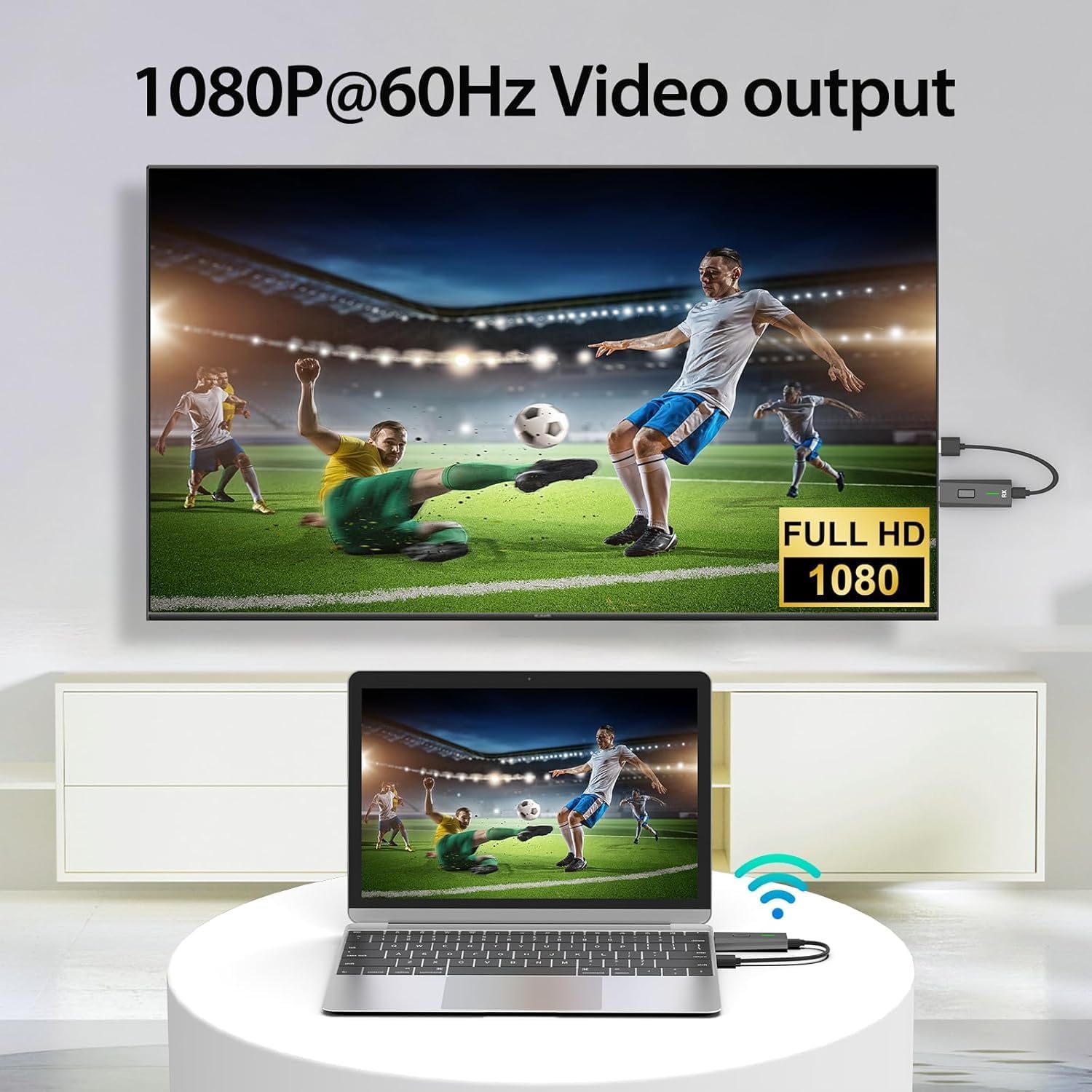 Thumbnail 6 de Upgraded Wireless HDMI Transmitter & Receiver (328ft/100m) – 4K Decode, 1080P Output, Plug-and-Play