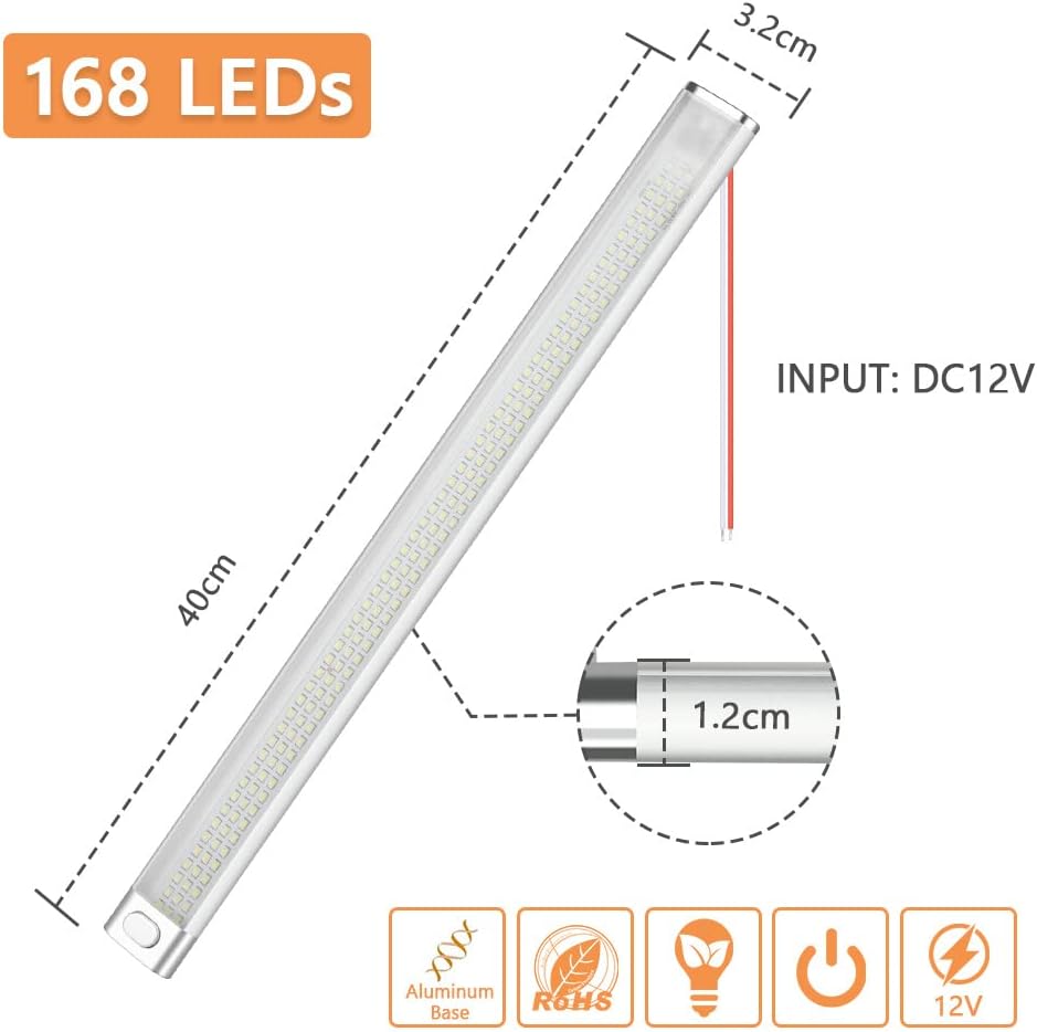 Thumbnail 1 de URAQT 12V Interior LED Light Bar – 4-Pack 168 LEDs, 6500K, 2000LM, 10W