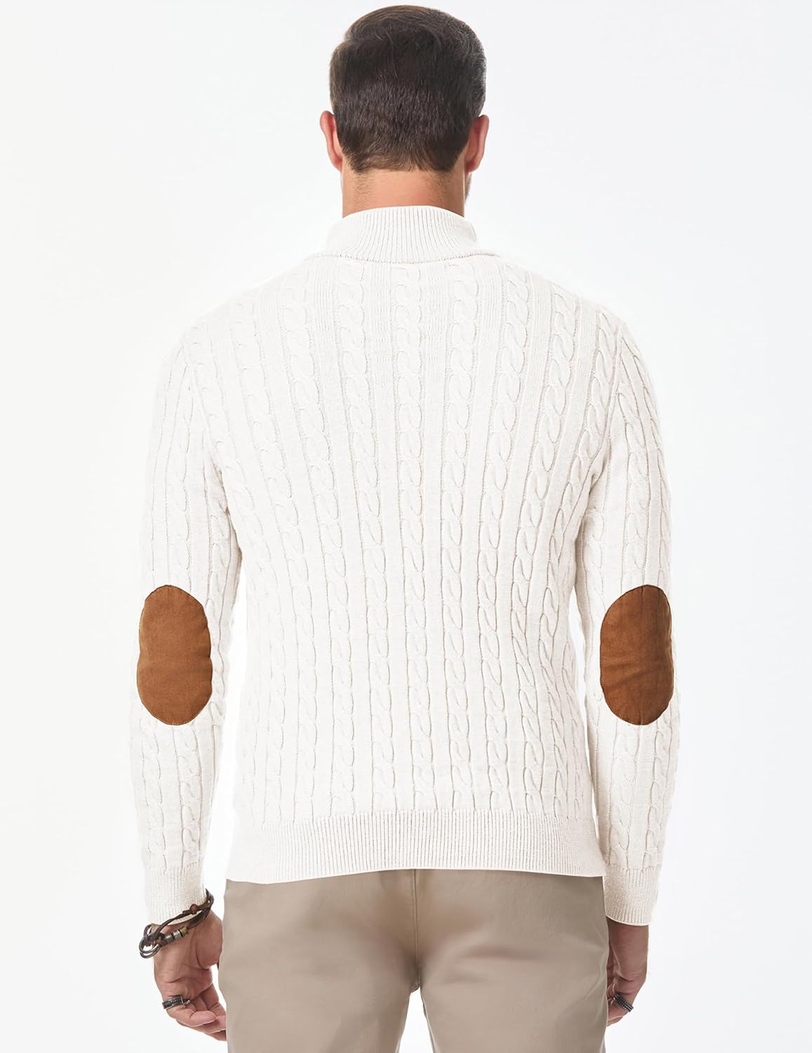 Detalle 2 de JMIERR Men's Cable Knit Pullover Sweater