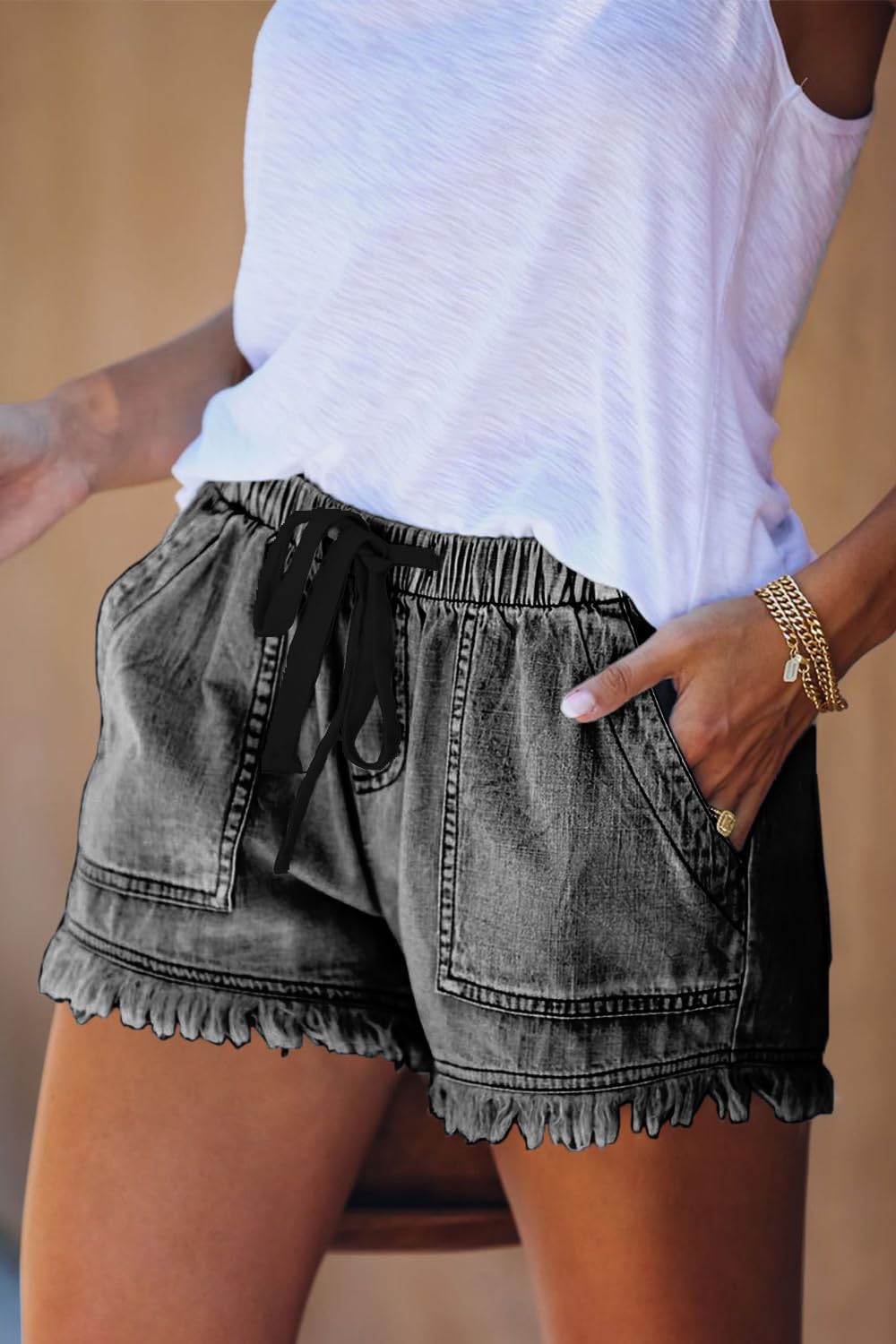 Thumbnail 2 de YOCUR Women's Lightweight Shorts: Casual Baggy Comfort with Drawstring Elastic Waist