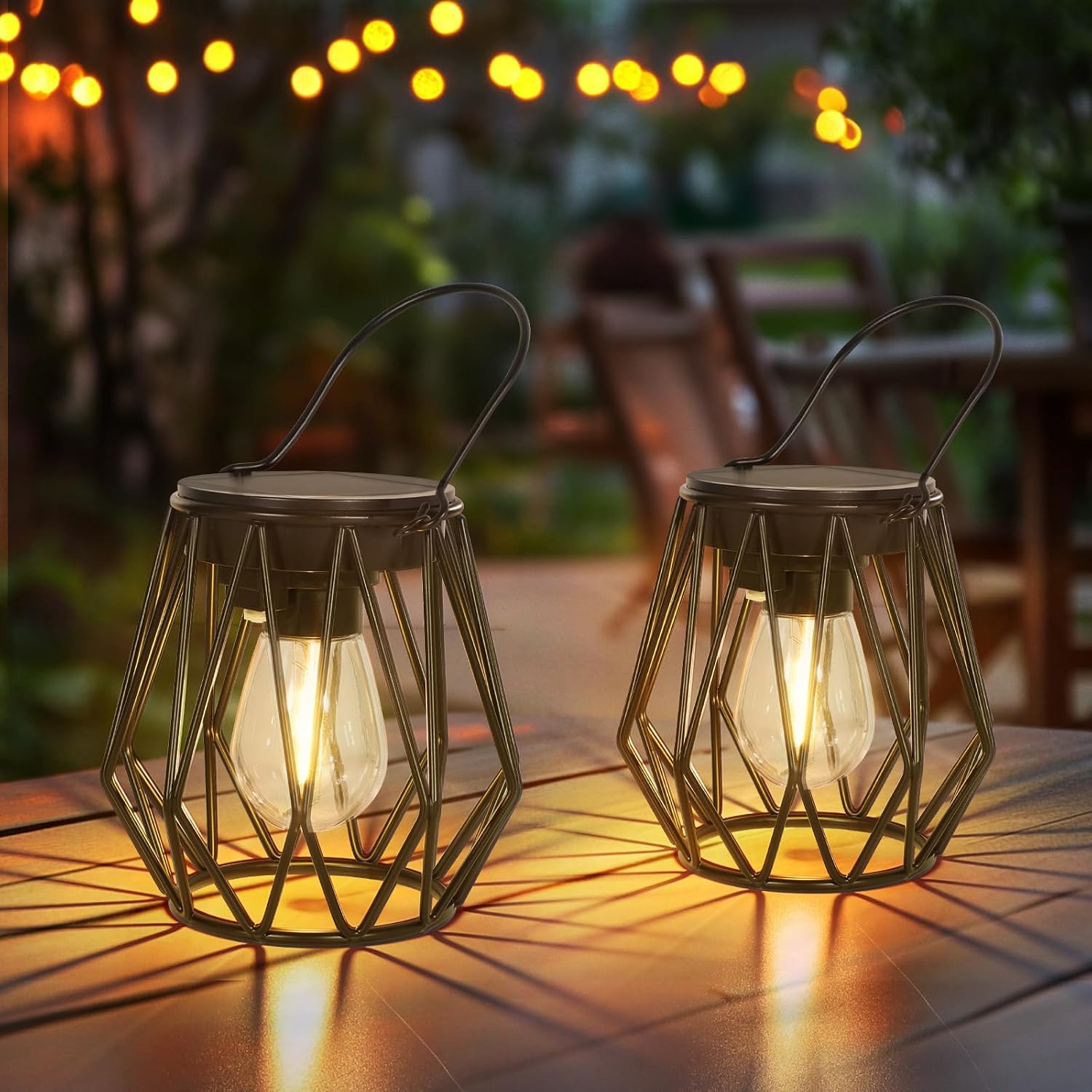 Thumbnail 6 de TaoFiaCo Lanterna Solare per Esterni – 2 pezzi, da appendere o posare, IP65, design retrò per giardino e balcone