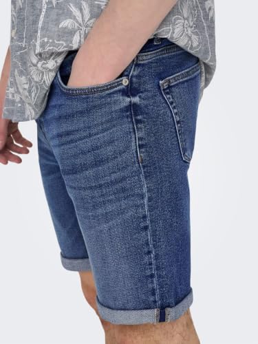 Detalle de ONSPLY DBD 8773 Tai DNM Noos - Pantalones Cortos Denim Dark Azul (XL) de Only & Sons