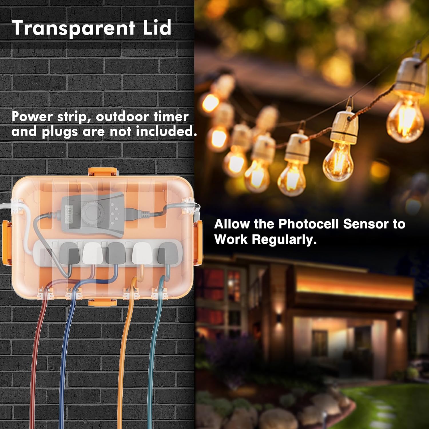 Thumbnail 6 de RESTMO Large Outdoor Electrical Box with Transparent Lid (IP54) for Photocell Timer and Power Connections