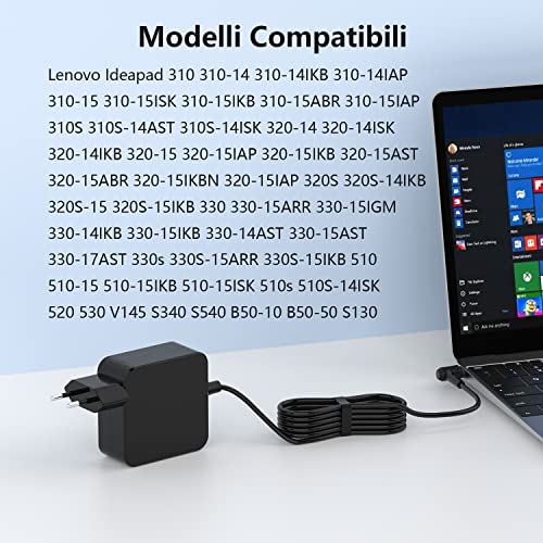 Detalle 2 de VUOHOEG 65W Caricatore Portatile per Lenovo IdeaPad – Alimentatore 20V 3,25A, con connettore 4,0×1,7 mm