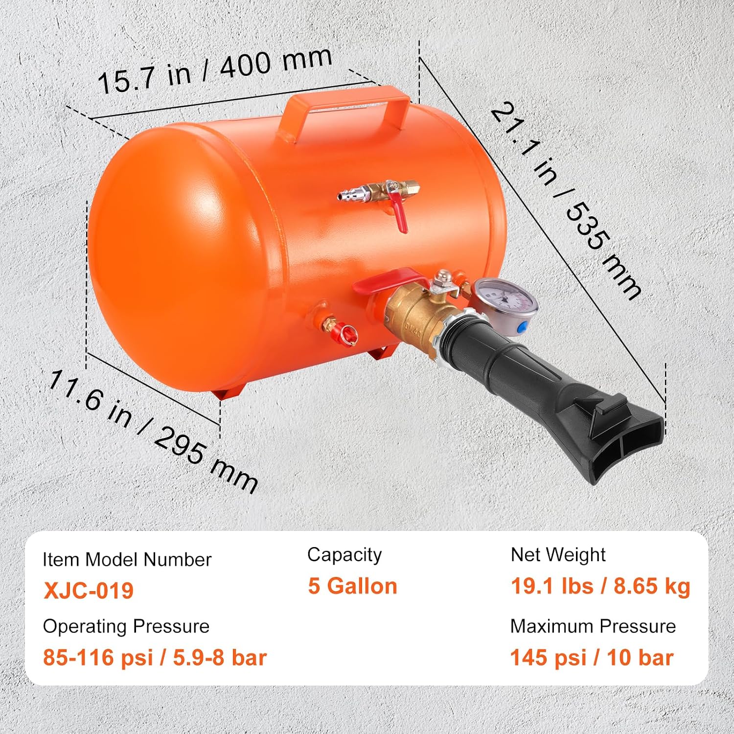Thumbnail 6 de VEVOR Tire Bead Seater: 5 Gallon Air Tire Bead Blaster with Gauge