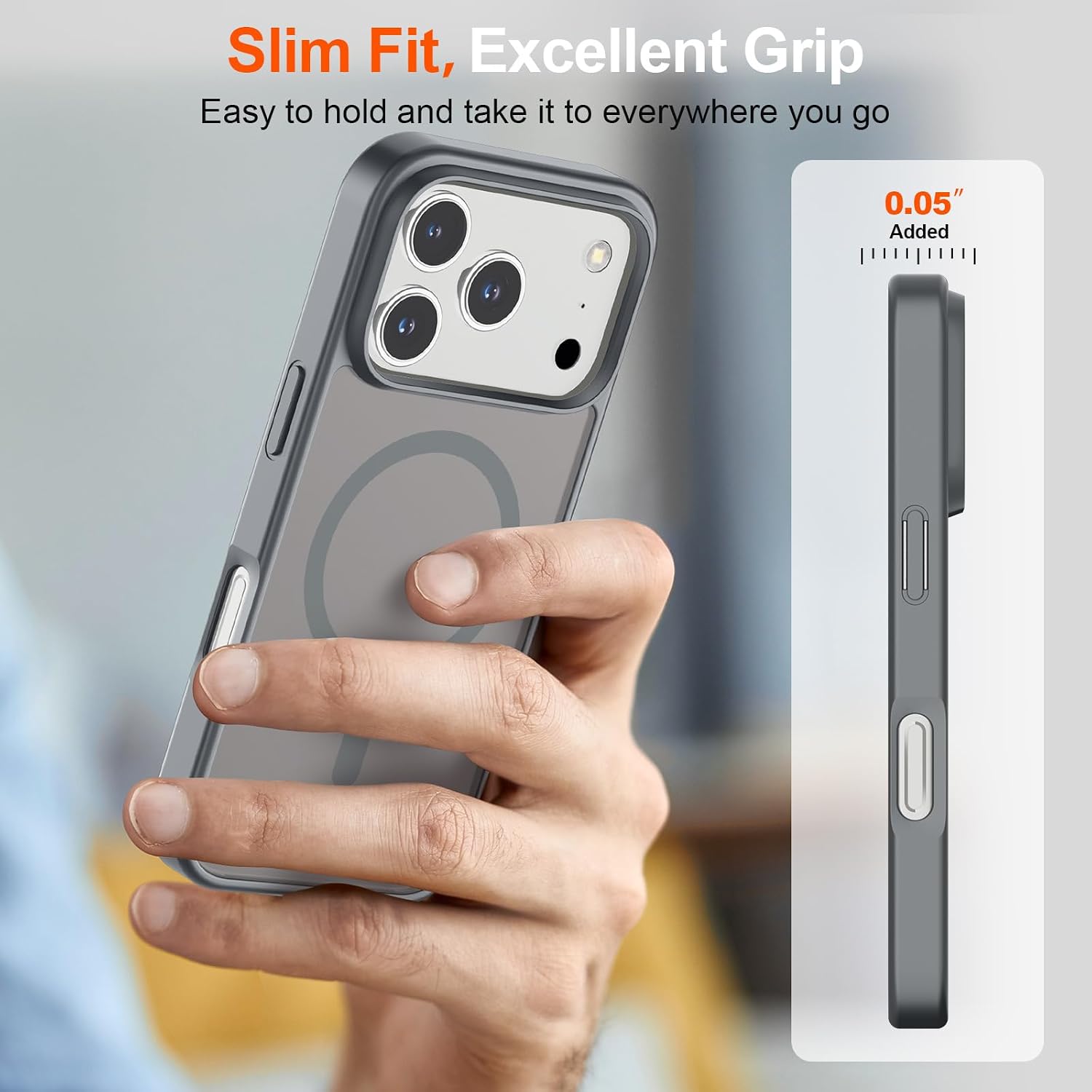 Thumbnail 6 de SUPFINE Magnetic Case for iPhone 17 Pro (MagSafe Compatible) — Military-Grade Drop Protection, Matte Translucent Gray
