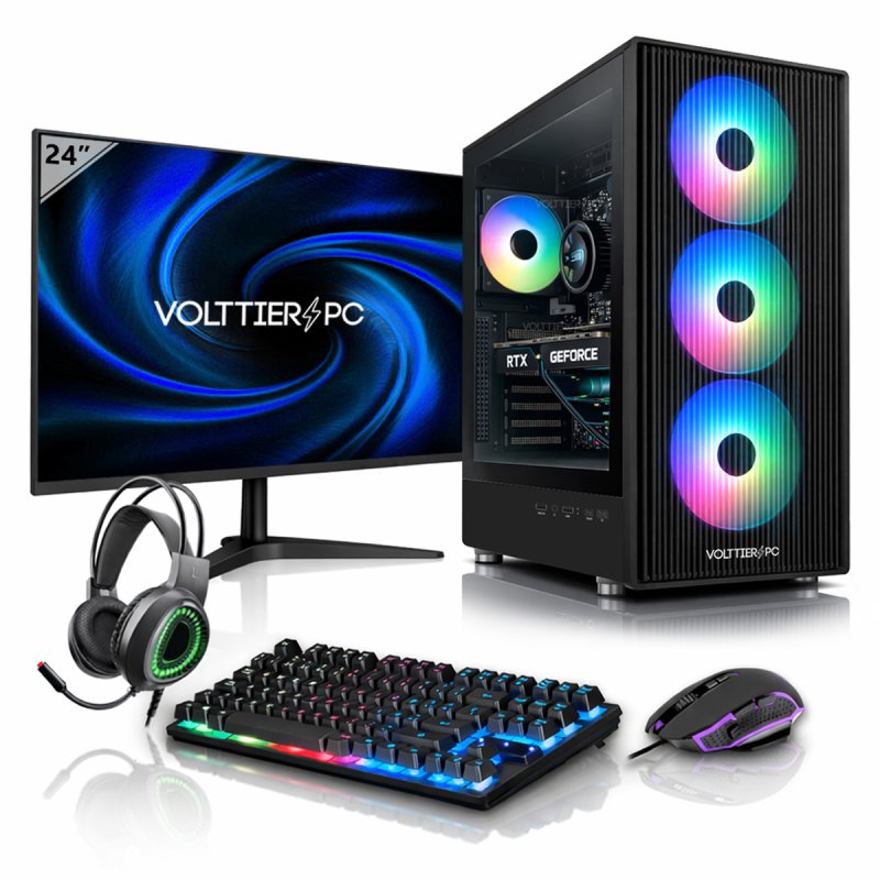 Detalle de VolttierPC Pc Gaming Completo Intel i5-12400F, 32GB, 1TB SSD y RTX 3050 + Monitor 24