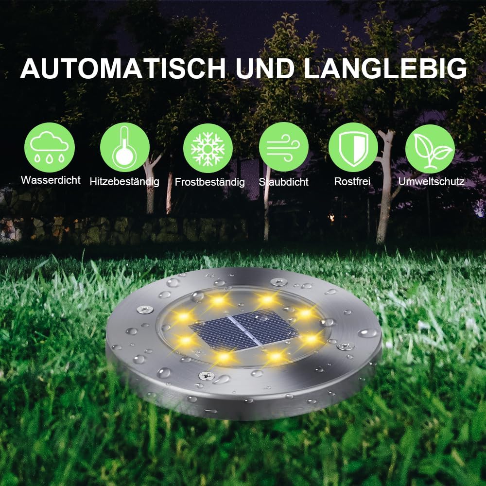 Thumbnail 1 de Qedertek Solar Bodenleuchten Garten 8 Stück 8 LED