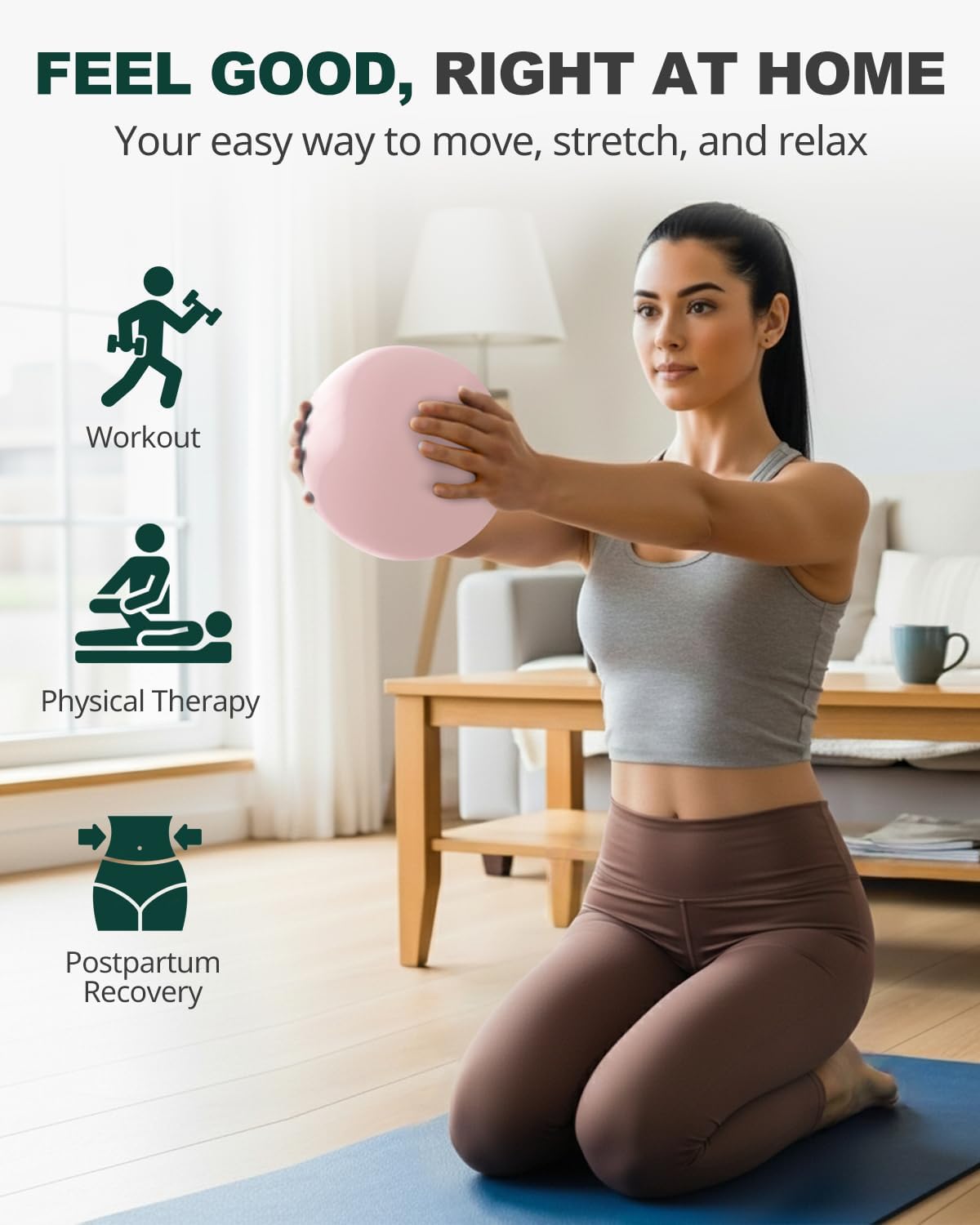 Thumbnail 1 de Trideer TRUSAM-YBAM-PVFR23 9-Inch Exercise Ball, Textured PVC