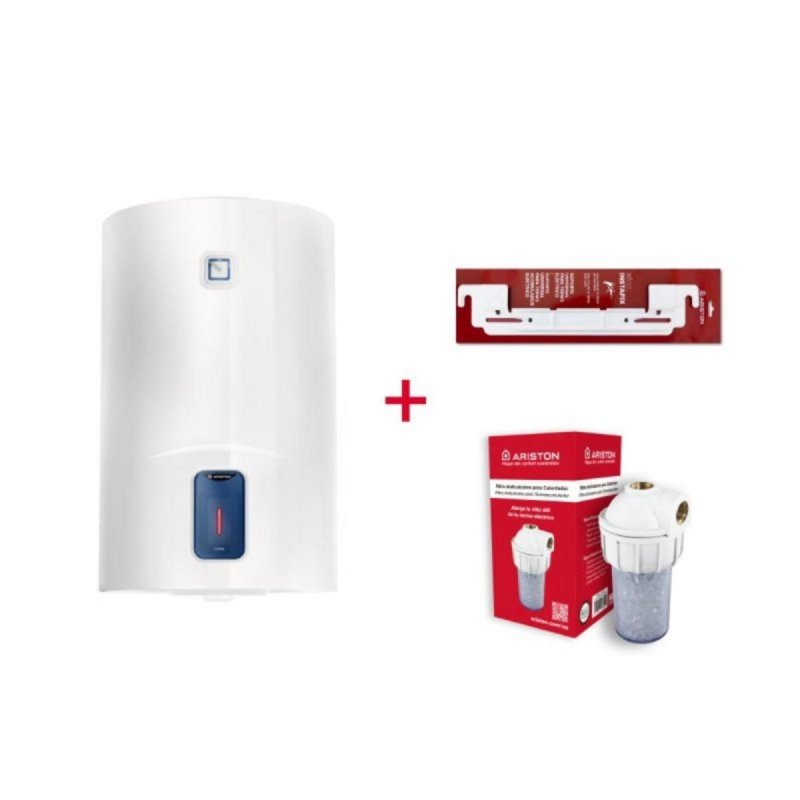 Imagen de Termo Eléctrico Ariston Lydos R 100L con Filtro Antical e Instafix | Instalación vertical en OfertitasTOP