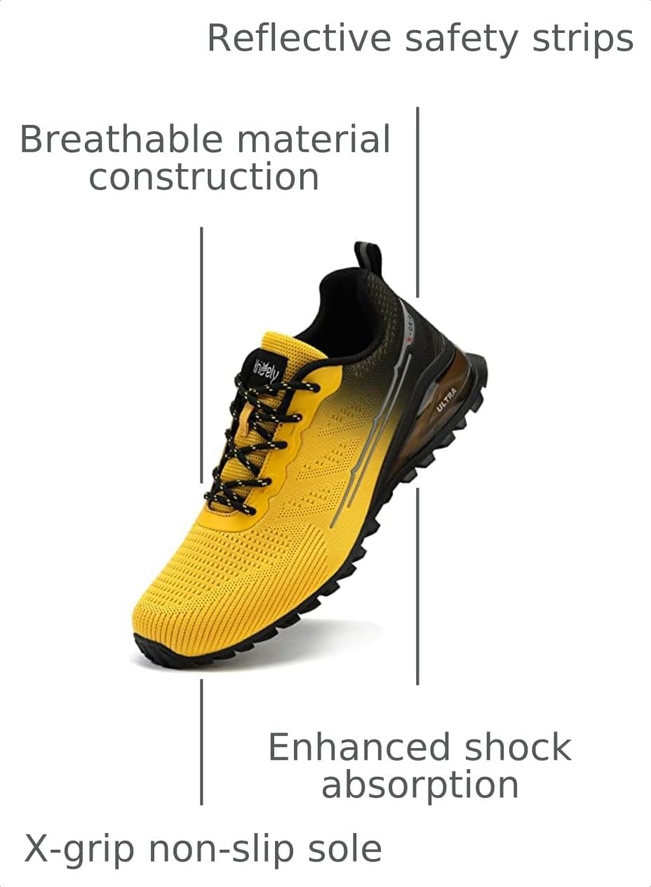 Detalle de Kricely Men’s Trail Running Shoes: Lightweight, Breathable Mesh Sneakers for Hiking, Training, and Daily Wear