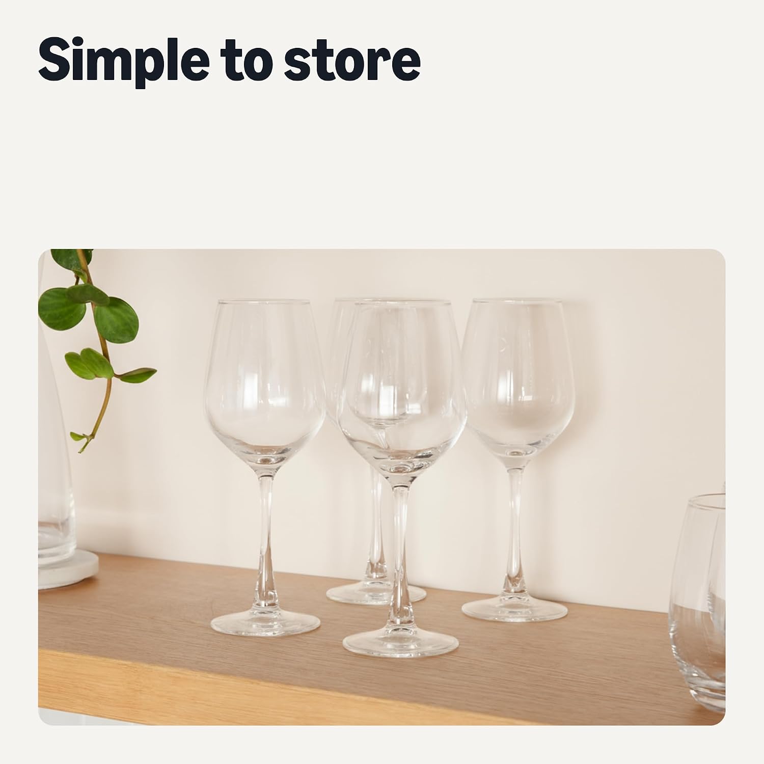 Detalle de Amazon Basics Stemmed White Wine Glasses, 6-Piece Set (354.8 ml)