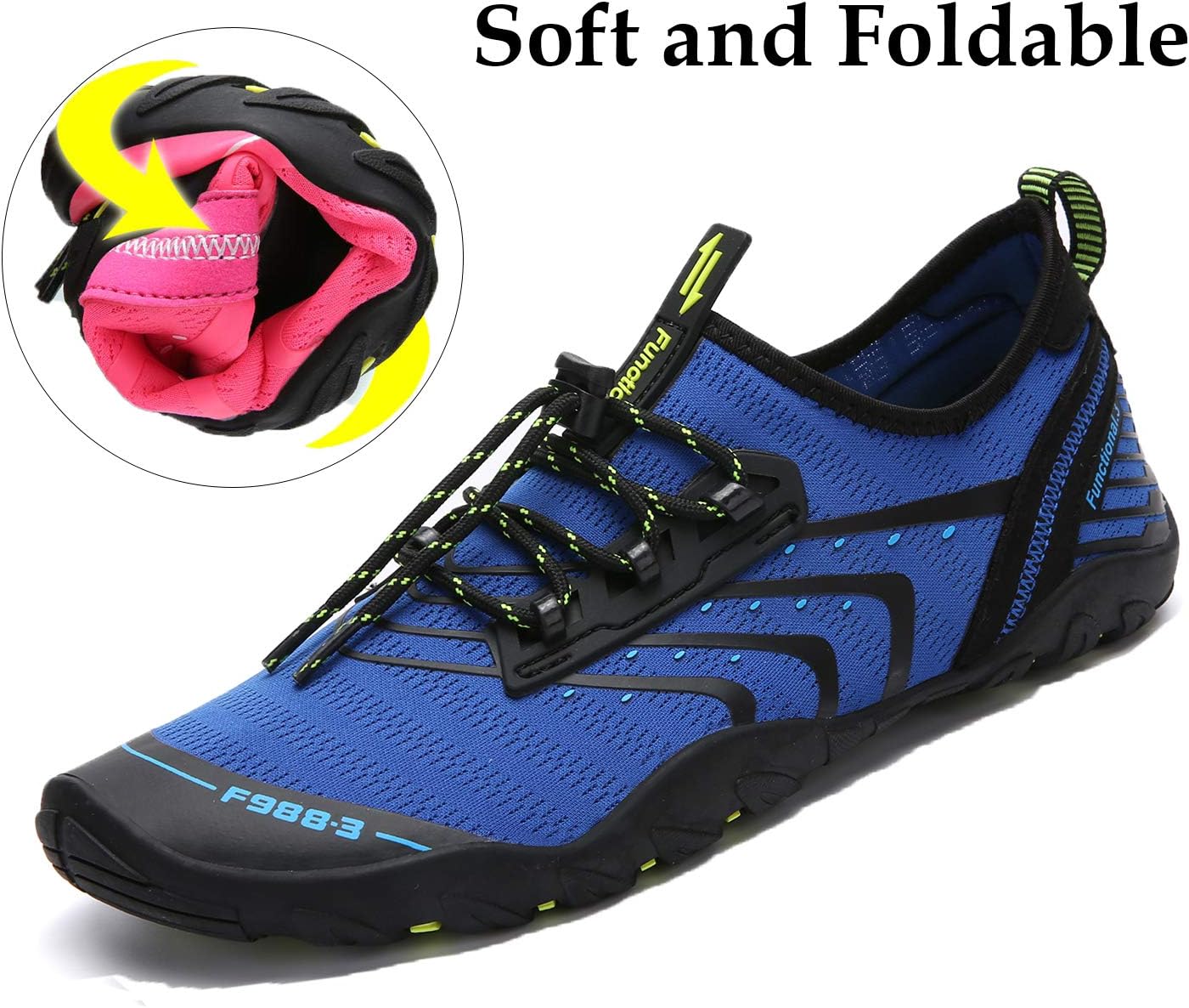Detalle de SAGUARO Scarpe da Scoglio Uomo/Donna: Scarpe mare antiscivolo con asciugatura rapida e drenaggio efficace