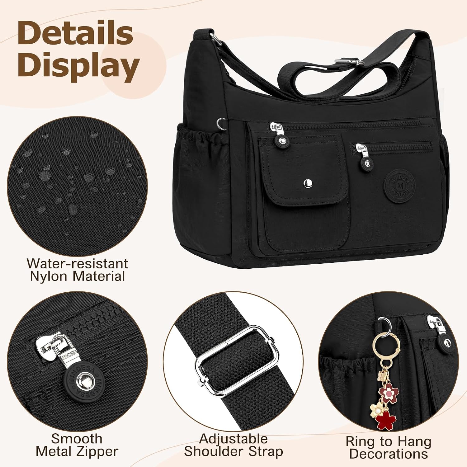 Thumbnail 4 de BTNEEU Women's Shoulder Bag with 11 Pockets: Lightweight, Waterproof Crossbody for Travel and Daily Use